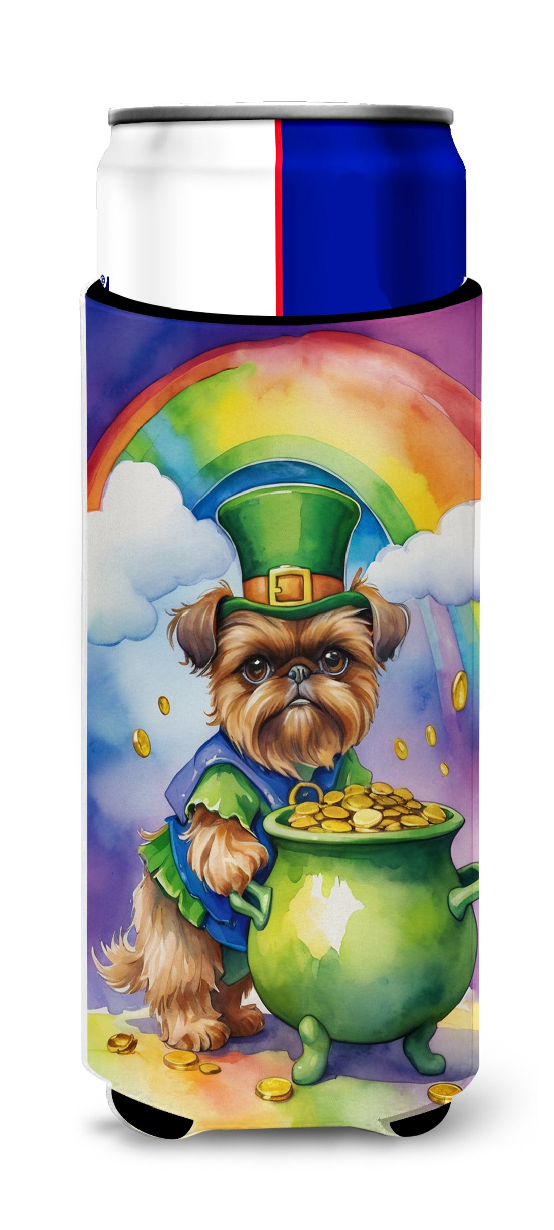 Buy this Brussels Griffon St Patrick&#39;s Day Hugger for Ultra Slim Cans