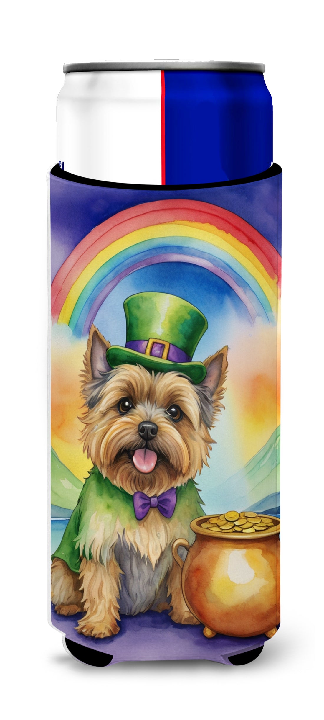 Buy this Cairn Terrier St Patrick&#39;s Day Hugger for Ultra Slim Cans