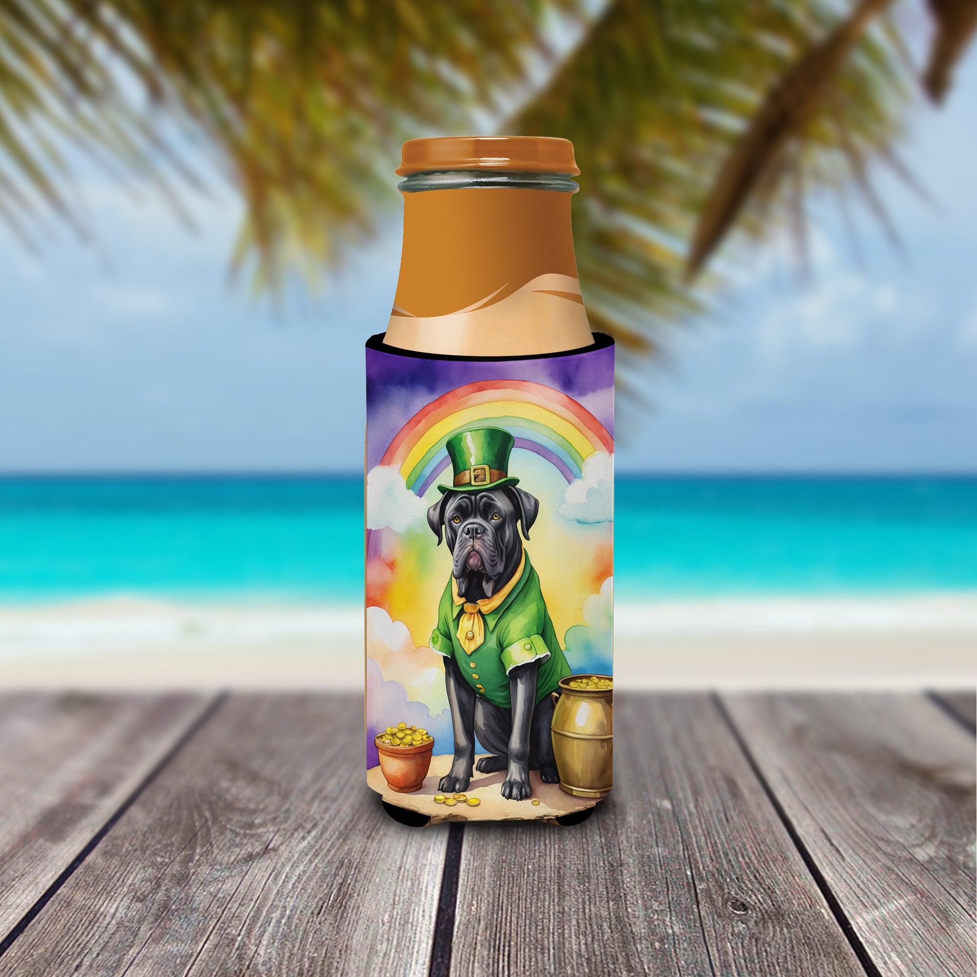 Cane Corso St Patrick's Day Hugger for Ultra Slim Cans