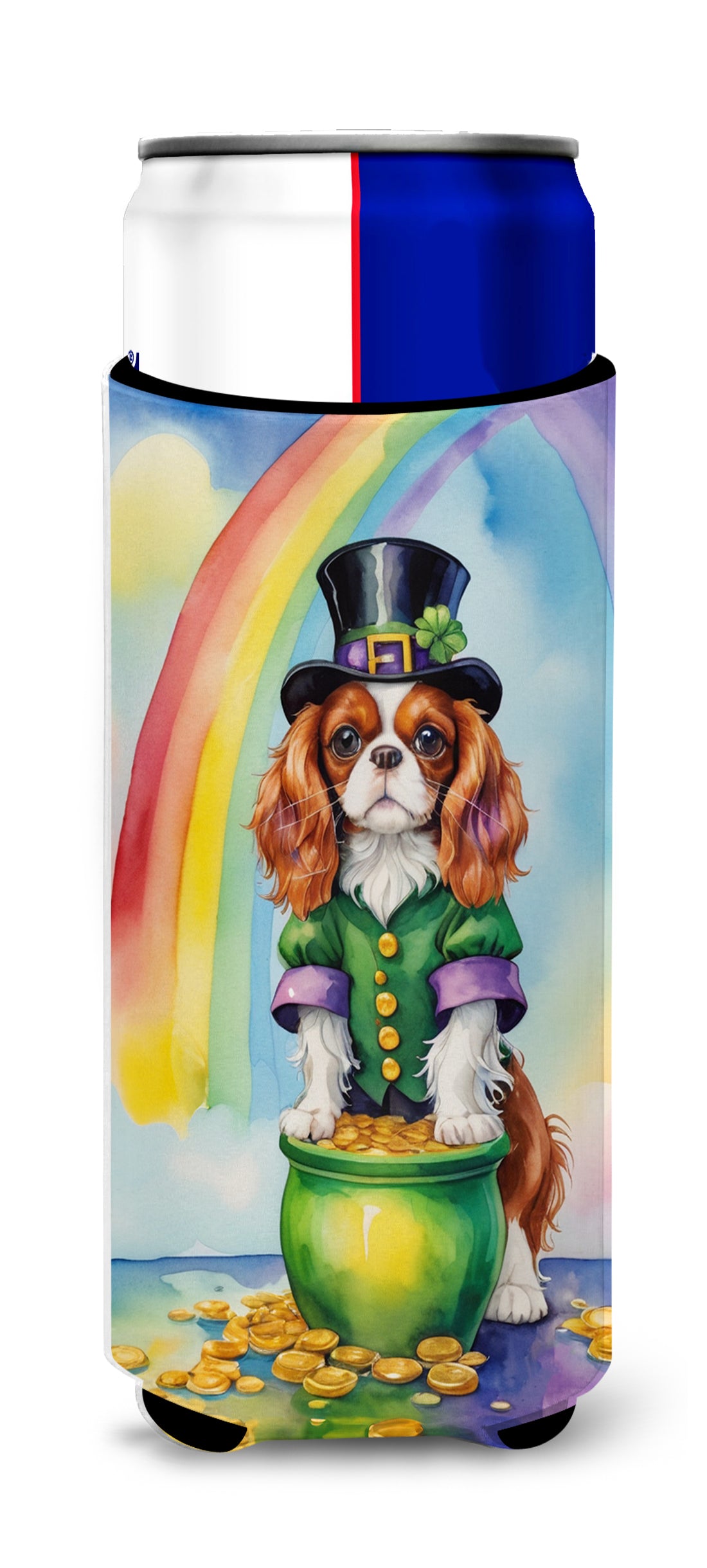 Buy this Cavalier Spaniel St Patrick&#39;s Day Hugger for Ultra Slim Cans