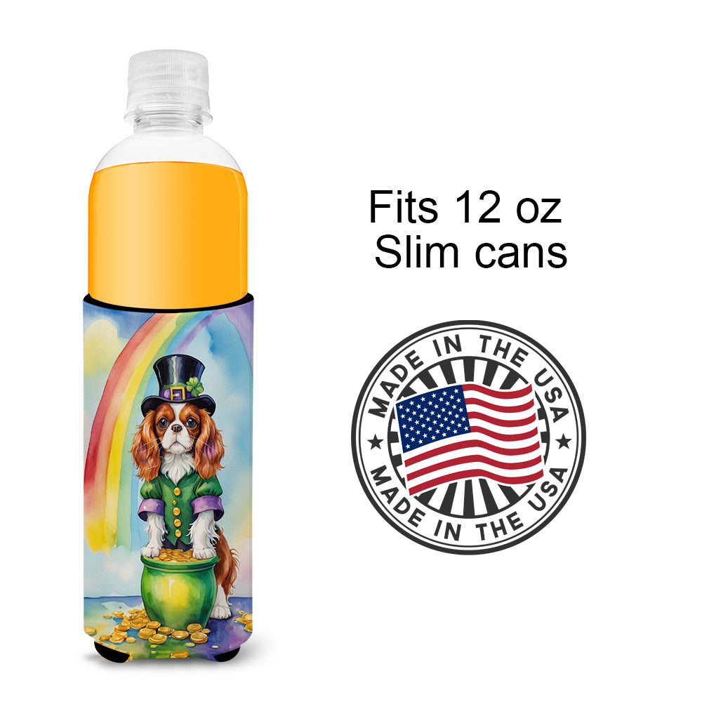 Cavalier Spaniel St Patrick's Day Hugger for Ultra Slim Cans