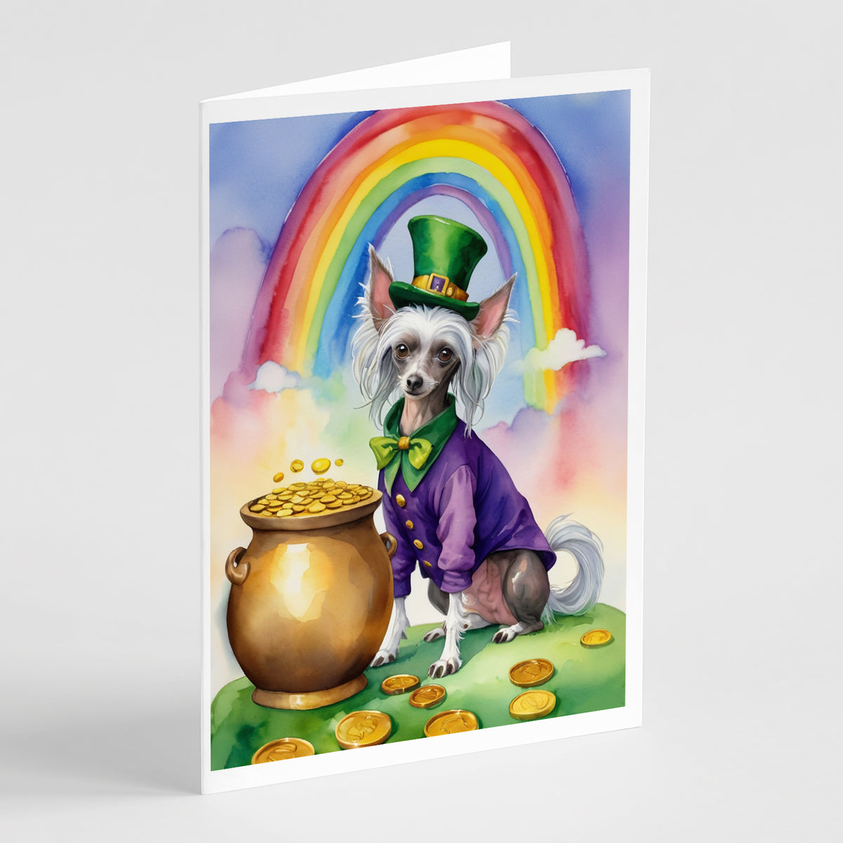 Buy this Chinese Crested St Patrick&#39;s Day Greeting Cards Pack of 8