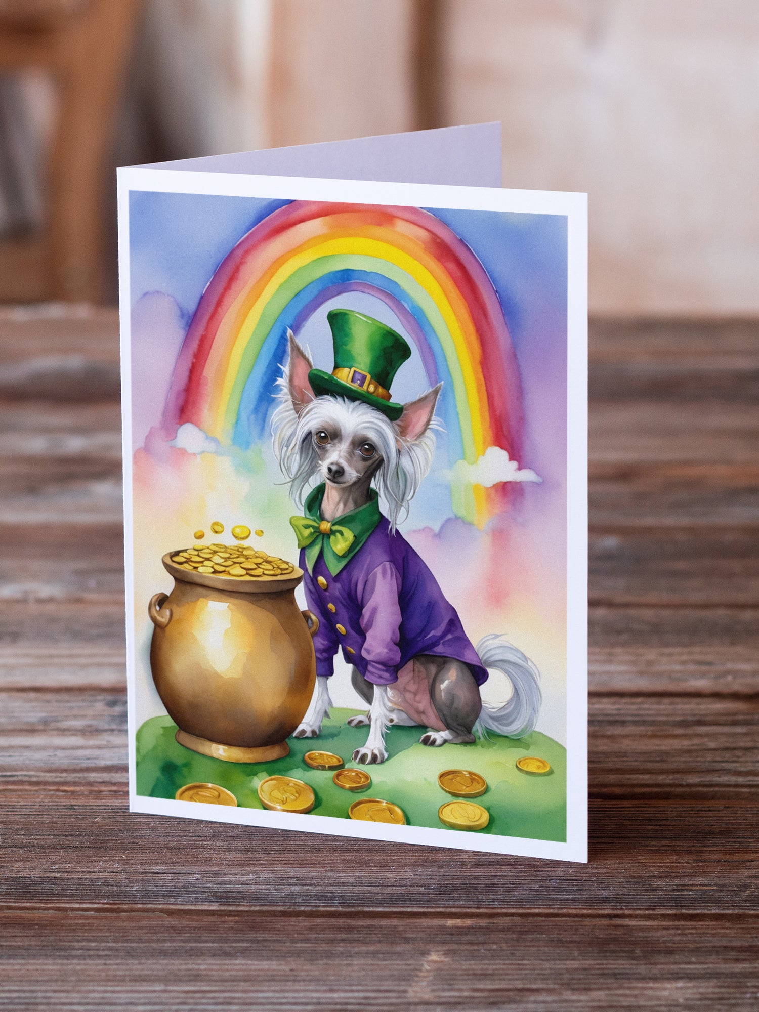 Buy this Chinese Crested St Patrick's Day Greeting Cards Pack of 8