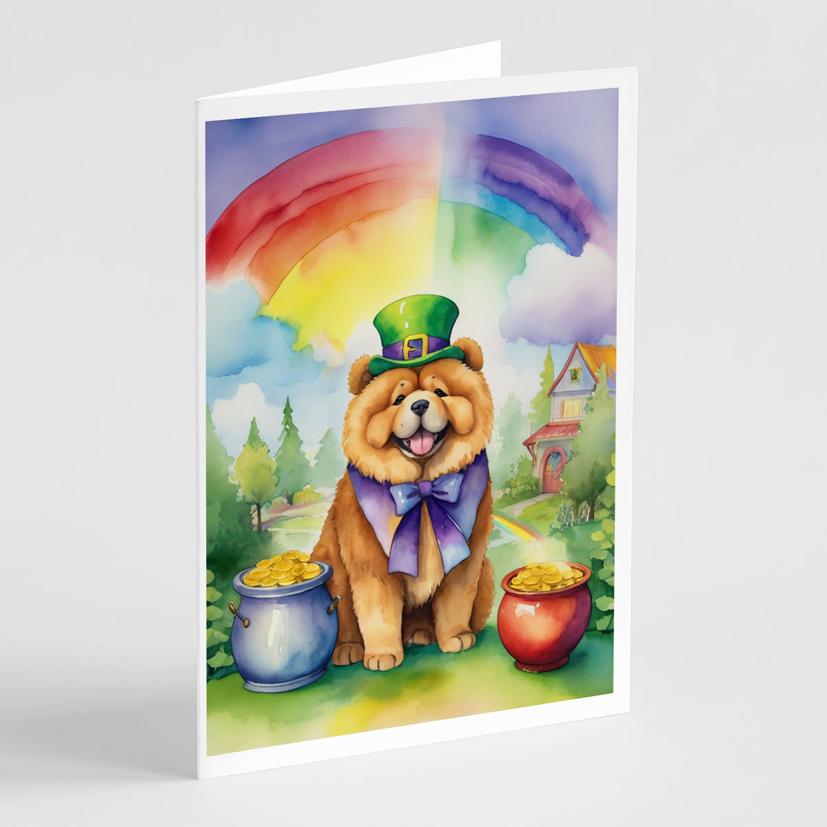 Buy this Chow Chow St Patrick&#39;s Day Greeting Cards Pack of 8