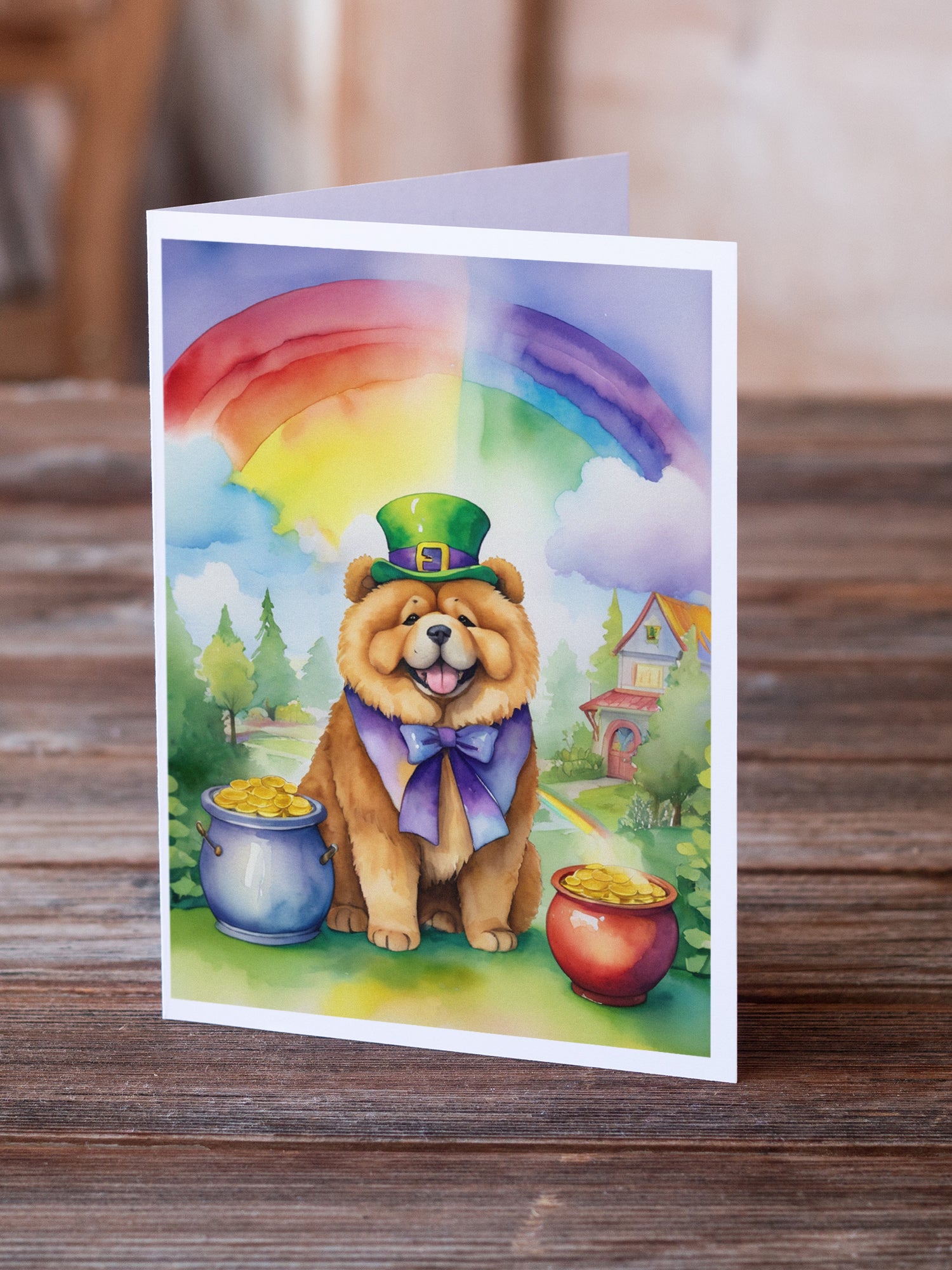 Chow Chow St Patrick's Day Greeting Cards Pack of 8