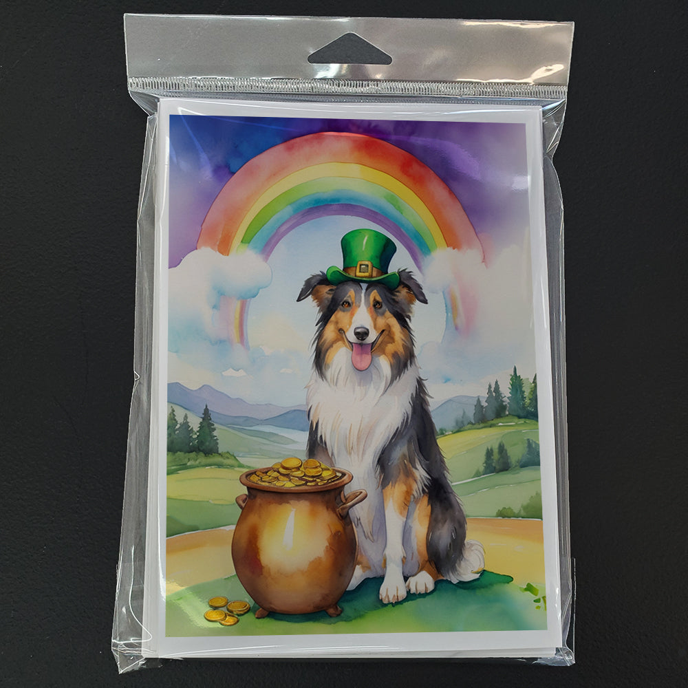 Collie St Patrick's Day Greeting Cards Pack of 8