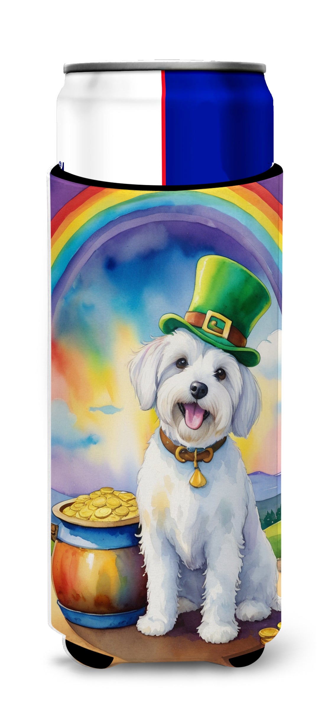 Buy this Coton de Tulear St Patrick&#39;s Day Hugger for Ultra Slim Cans