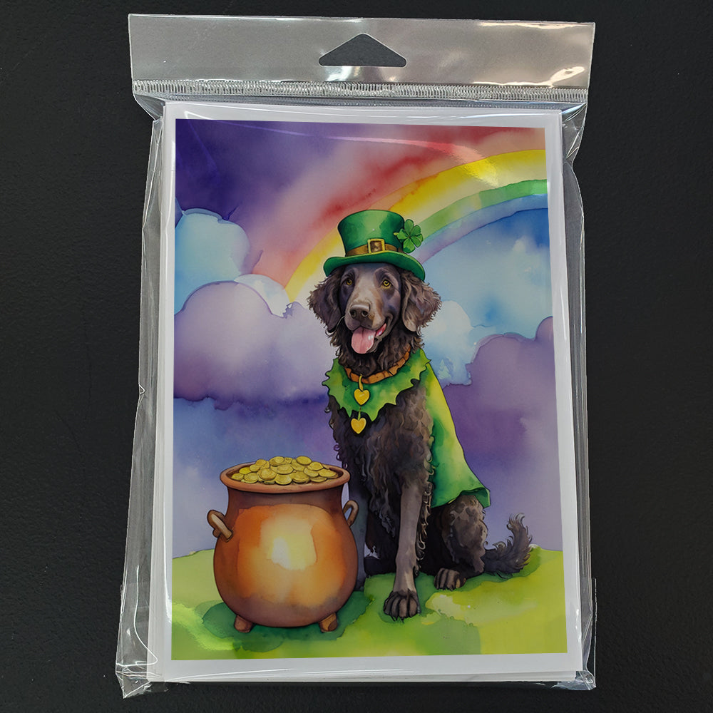 Curly-Coated Retriever St Patrick's Day Greeting Cards Pack of 8