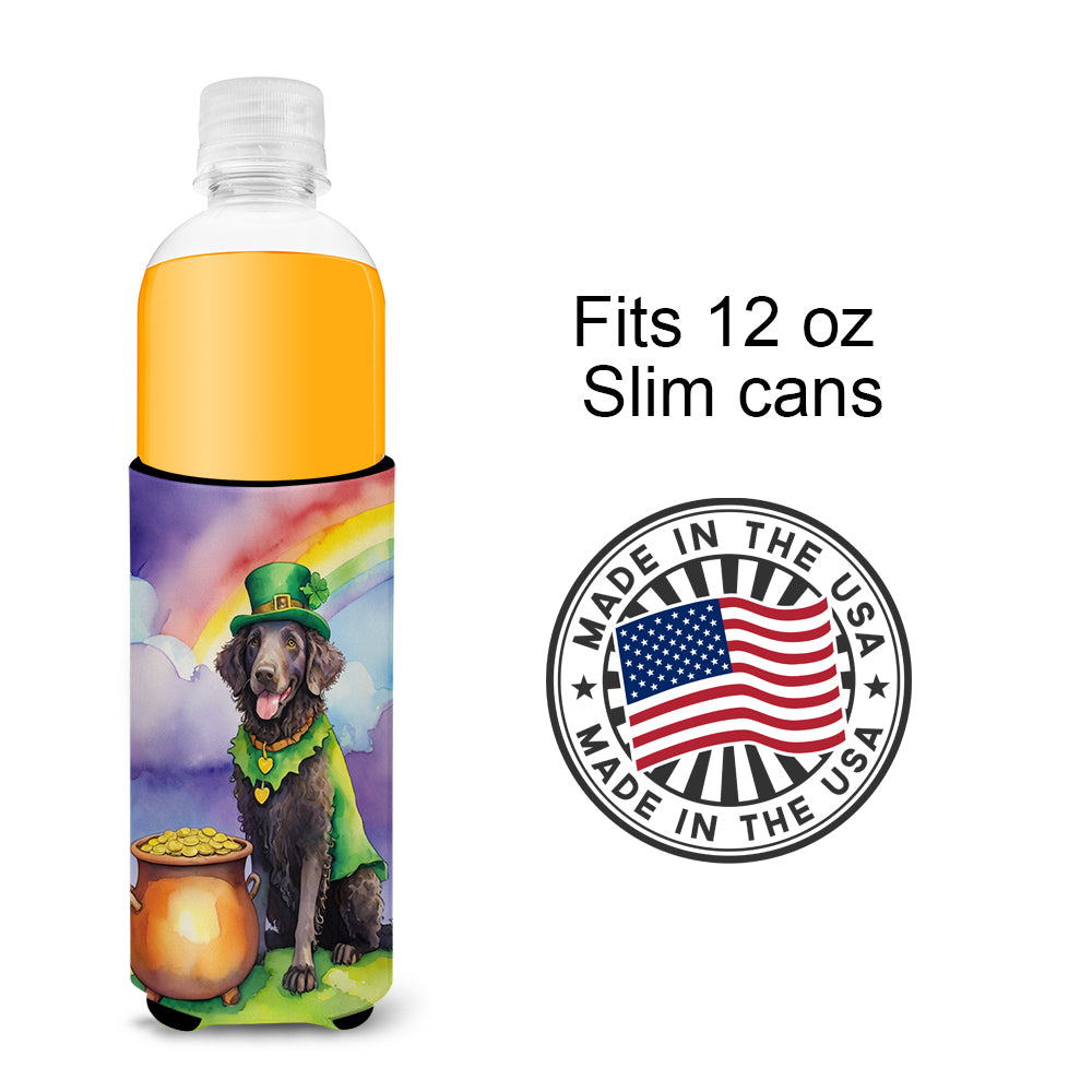 Curly-Coated Retriever St Patrick's Day Hugger for Ultra Slim Cans