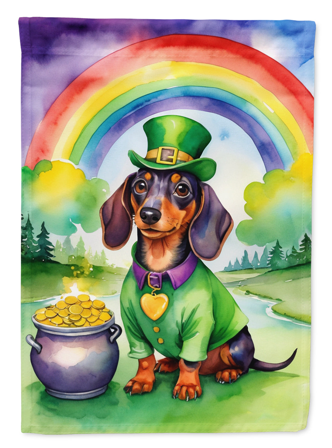 Buy this Dachshund St Patrick&#39;s Day House Flag