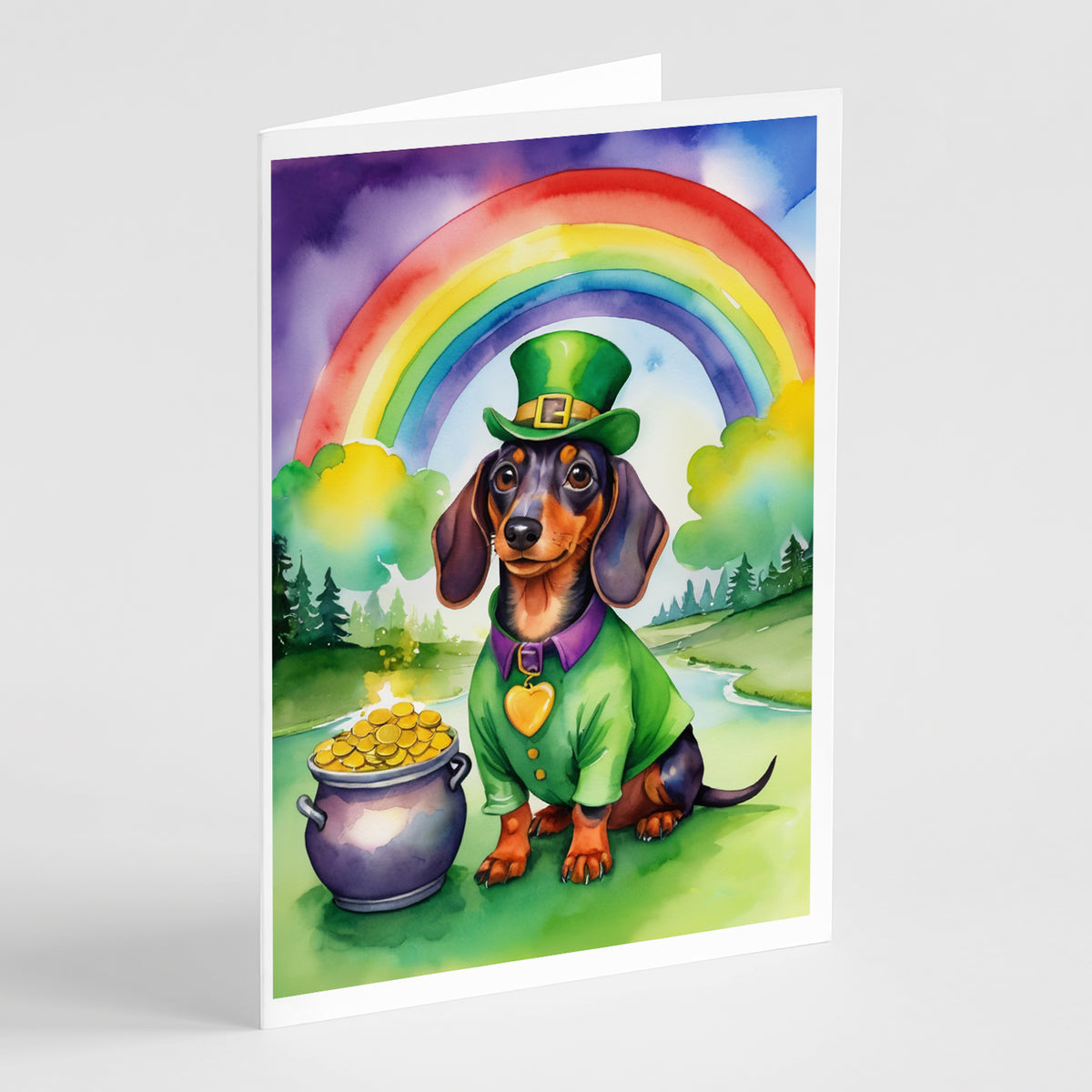 Buy this Dachshund St Patrick&#39;s Day Greeting Cards Pack of 8