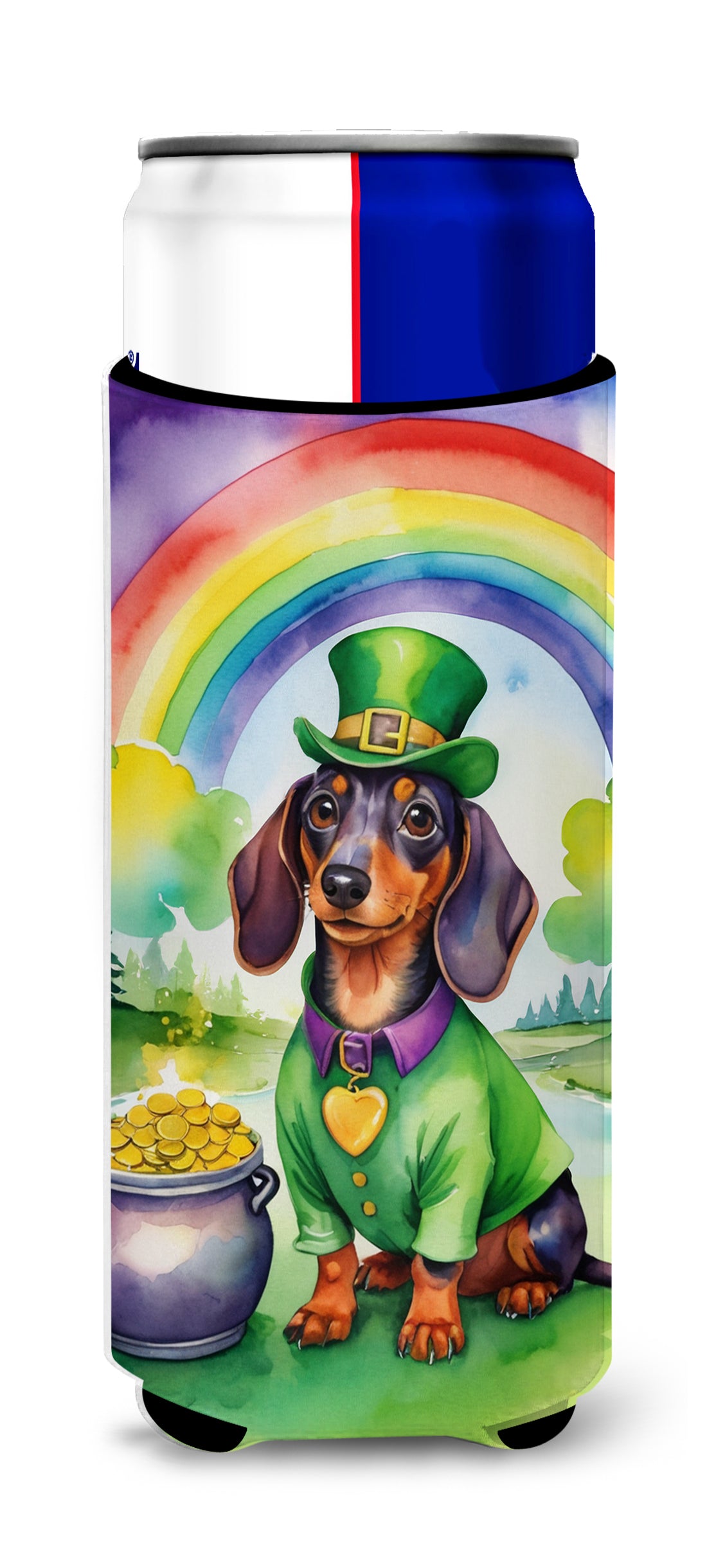 Buy this Dachshund St Patrick&#39;s Day Hugger for Ultra Slim Cans