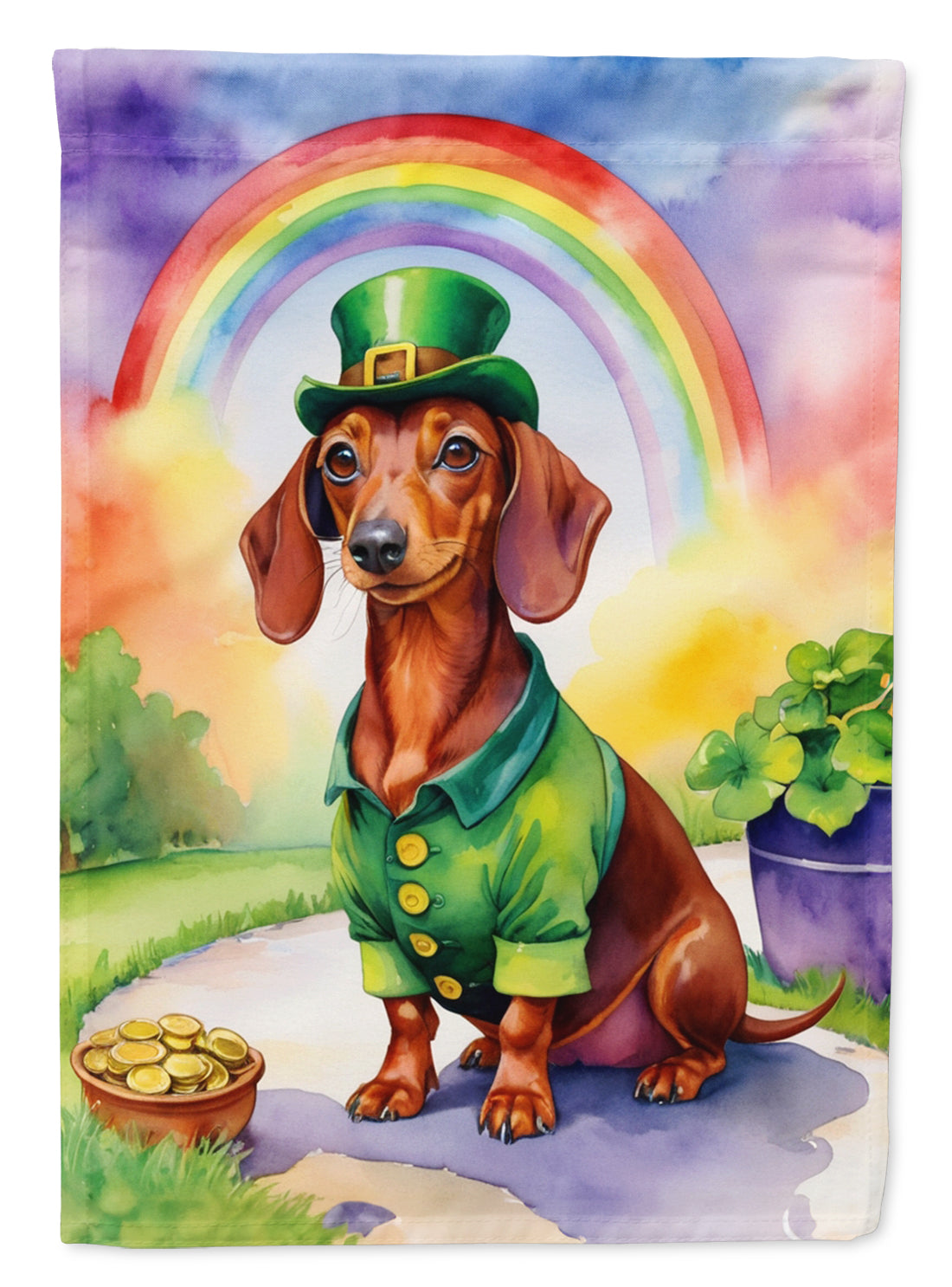 Buy this Dachshund St Patrick&#39;s Day House Flag