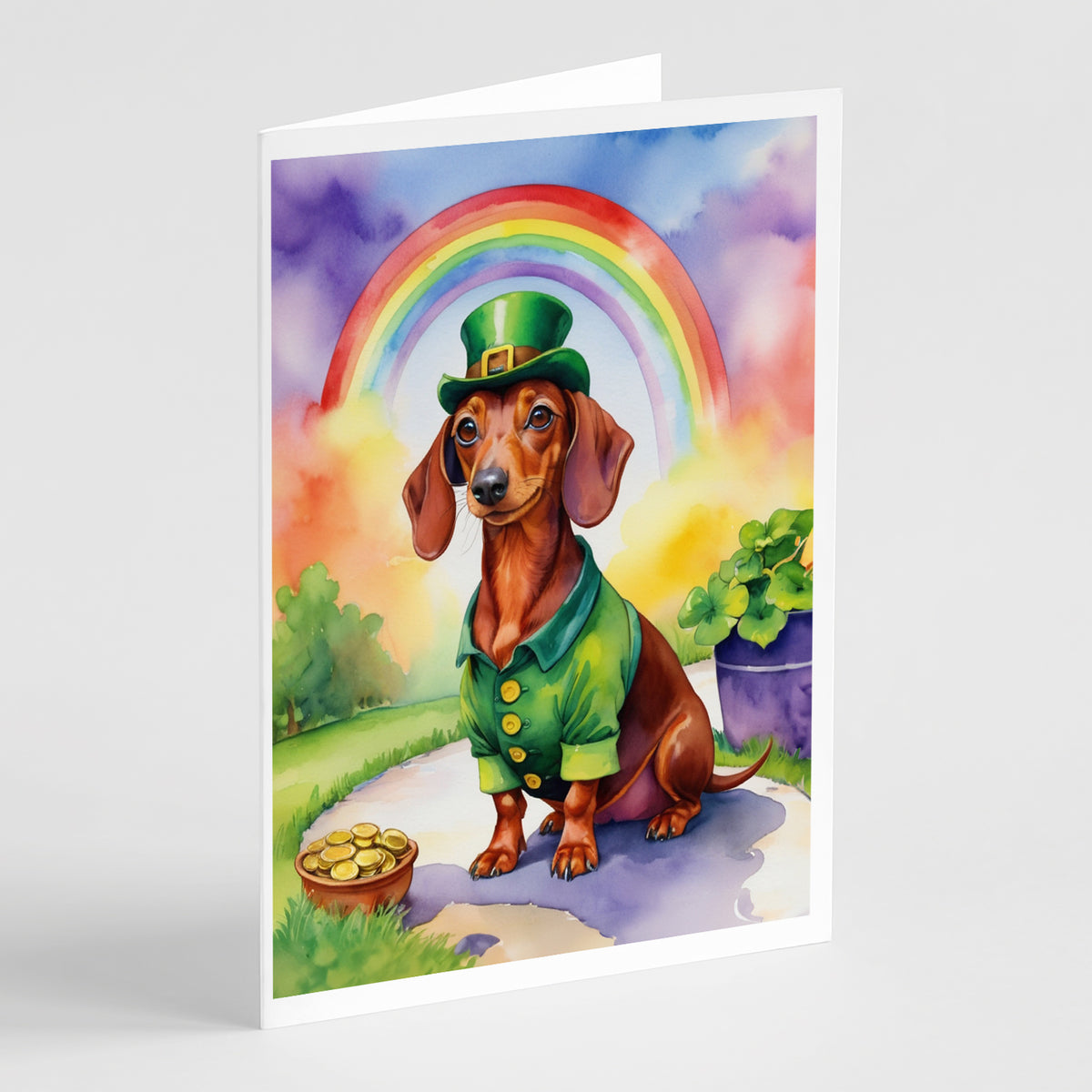 Buy this Dachshund St Patrick&#39;s Day Greeting Cards Pack of 8
