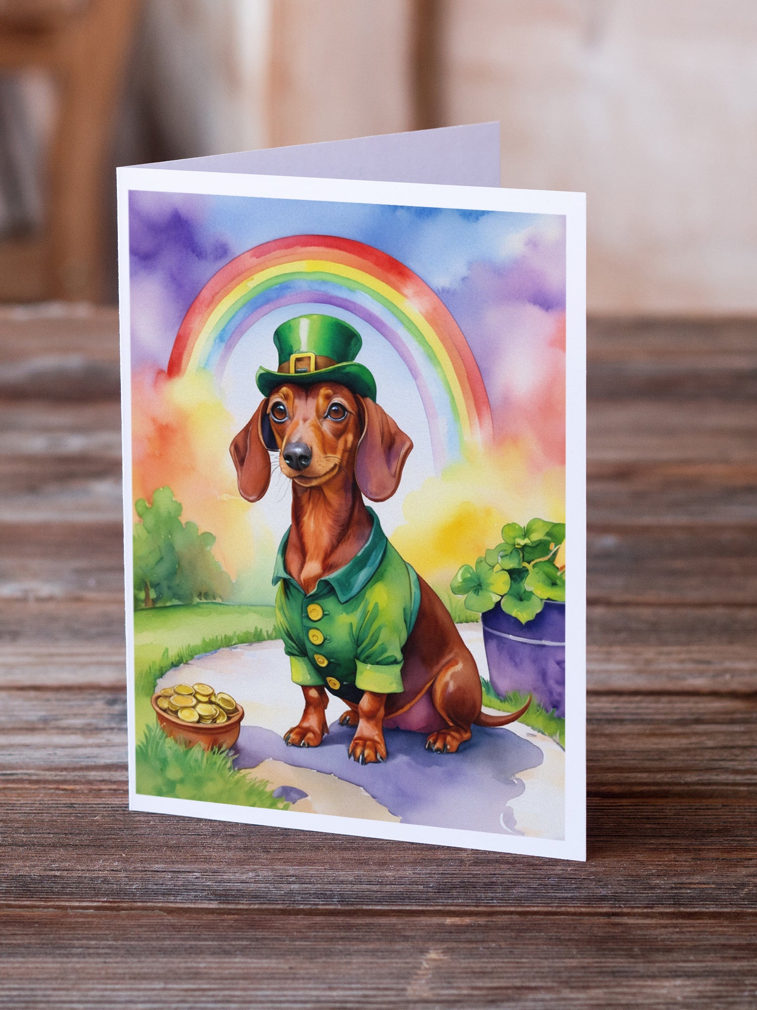 Buy this Dachshund St Patrick's Day Greeting Cards Pack of 8