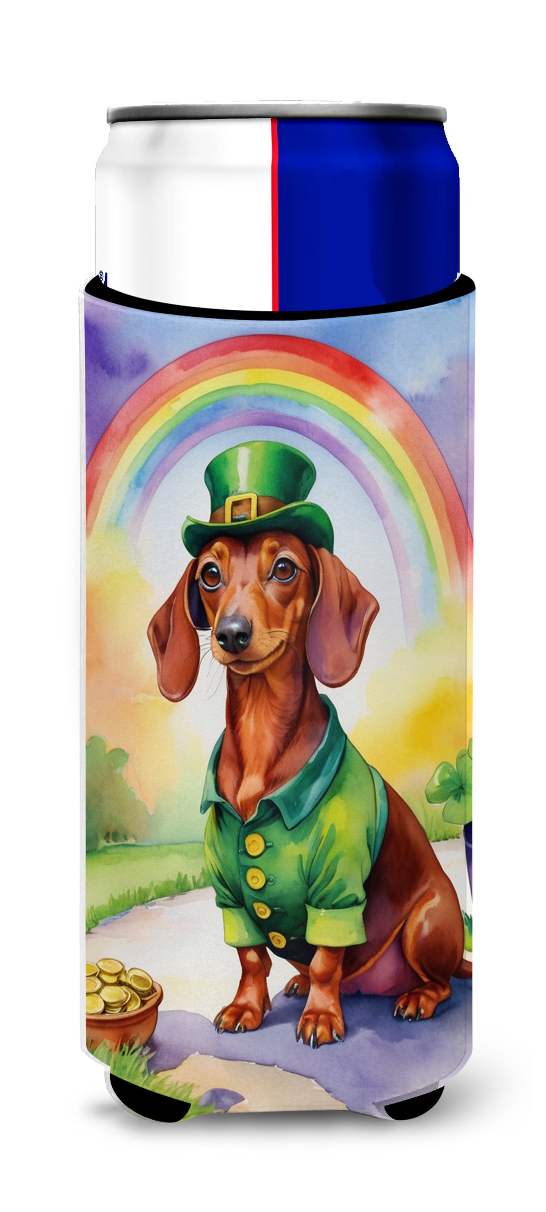Buy this Dachshund St Patrick&#39;s Day Hugger for Ultra Slim Cans