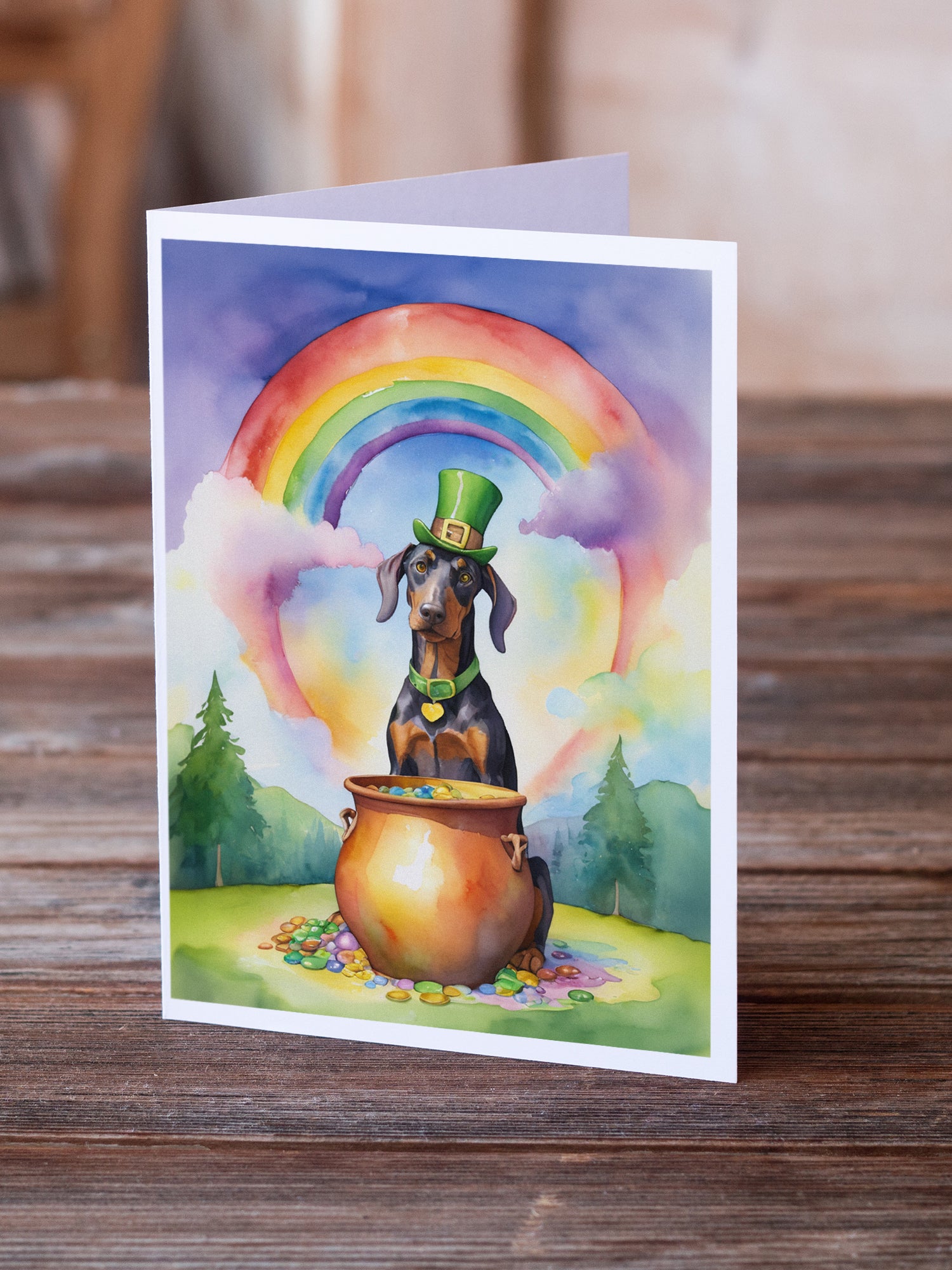Doberman Pinscher St Patrick's Day Greeting Cards Pack of 8