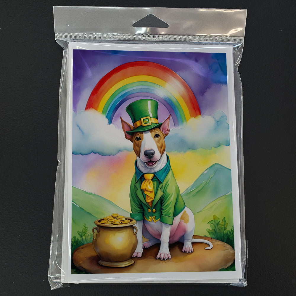 English Bull Terrier St Patrick's Day Greeting Cards Pack of 8