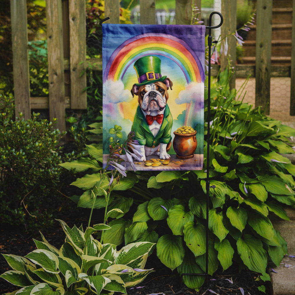 English Bulldog St Patrick's Day Garden Flag