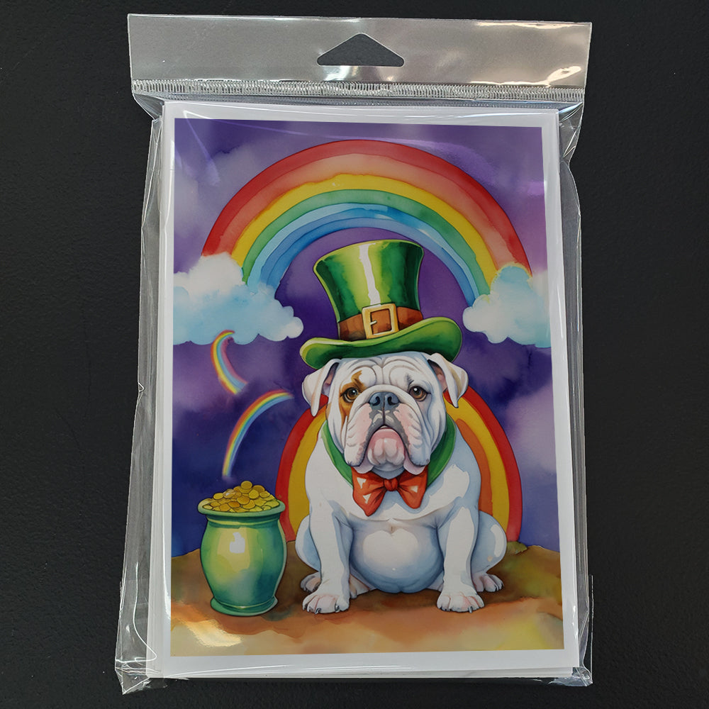 English Bulldog St Patrick's Day Greeting Cards Pack of 8