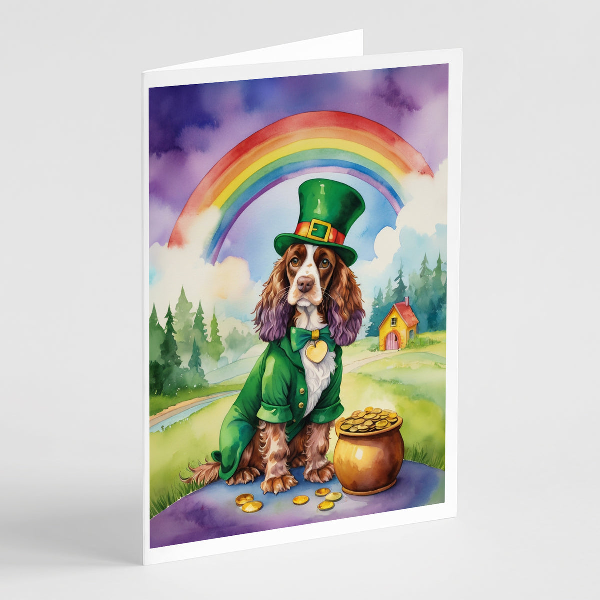 Buy this English Cocker Spaniel St Patrick&#39;s Day Greeting Cards Pack of 8