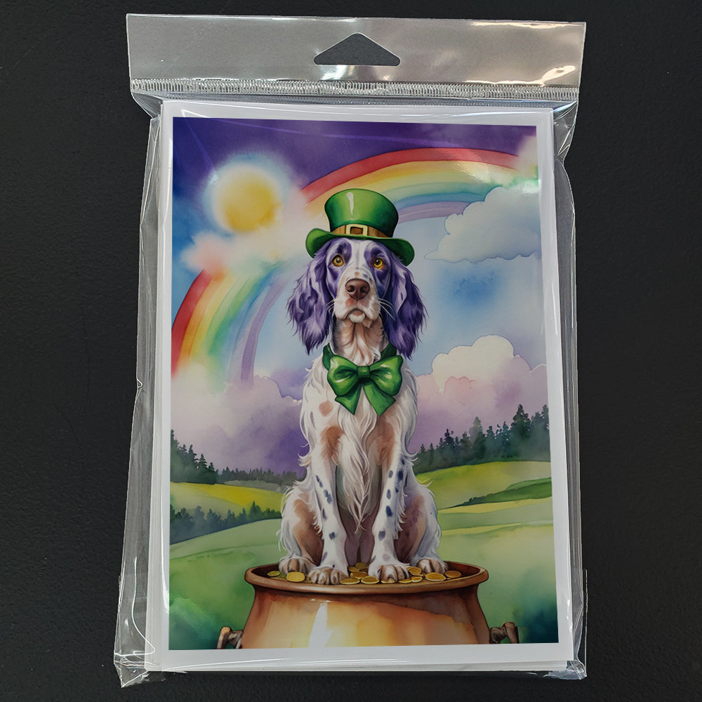 English Setter St Patrick's Day Greeting Cards Pack of 8