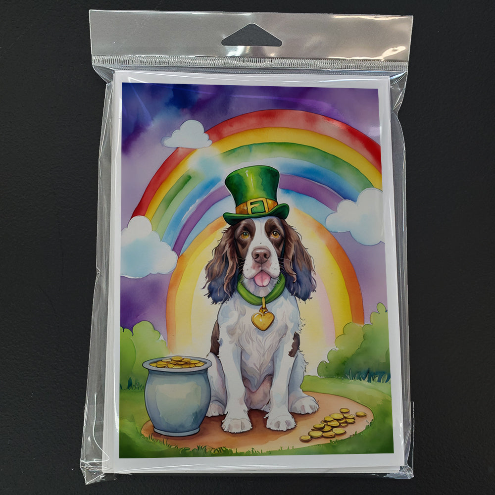 English Springer Spaniel St Patrick's Day Greeting Cards Pack of 8