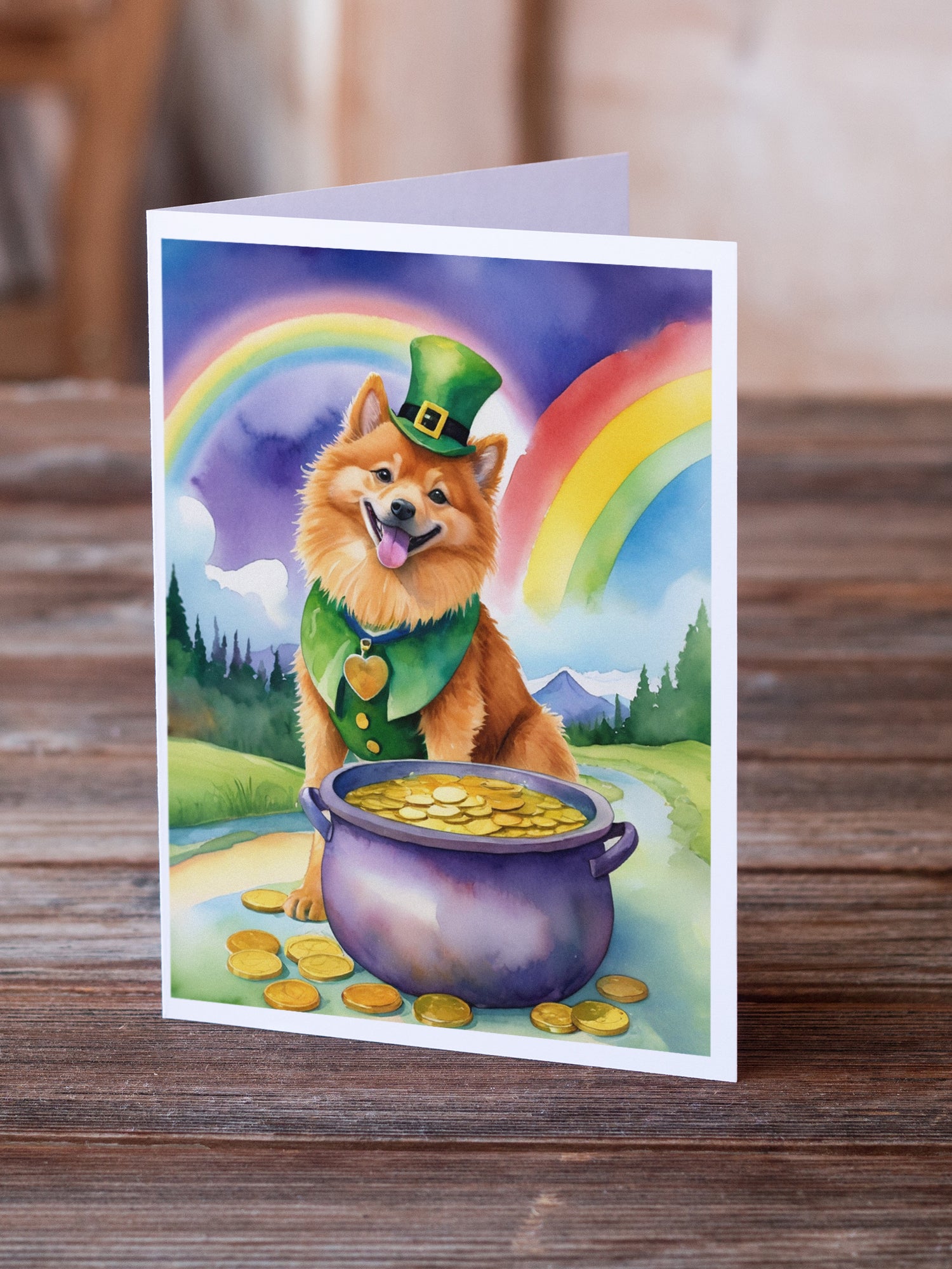 Buy this Finnish Spitz St Patrick's Day Greeting Cards Pack of 8