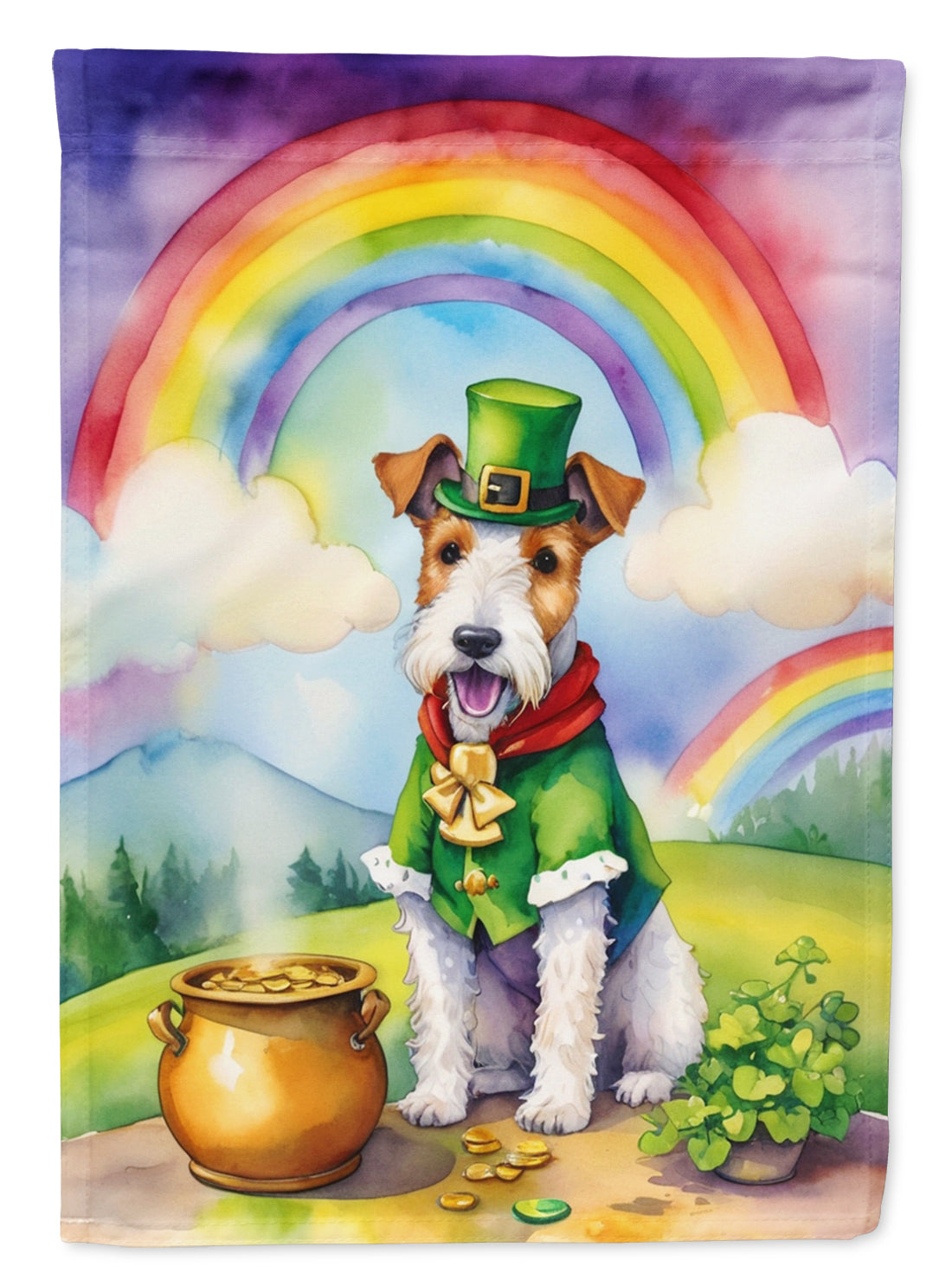Buy this Fox Terrier St Patrick&#39;s Day House Flag
