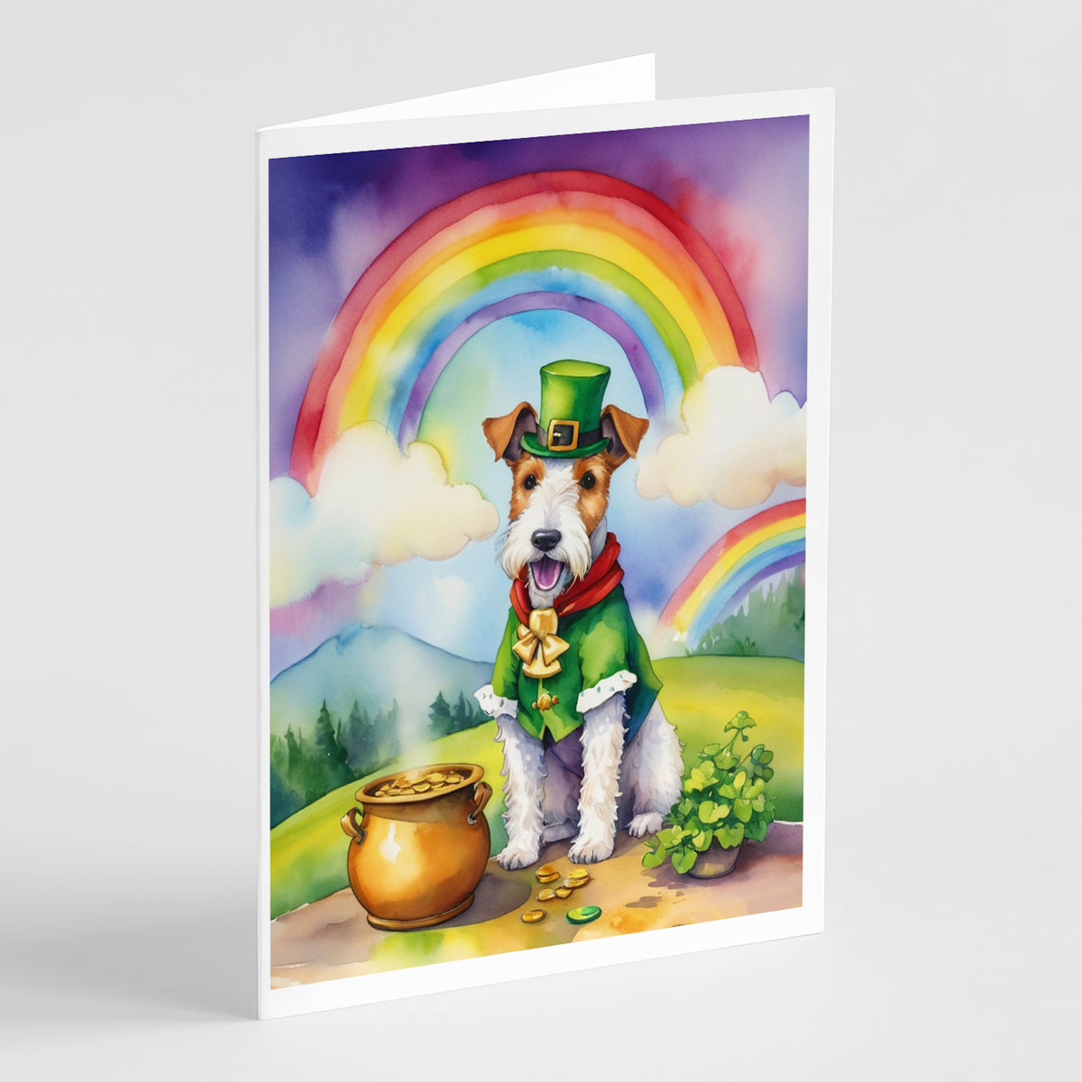 Buy this Fox Terrier St Patrick&#39;s Day Greeting Cards Pack of 8