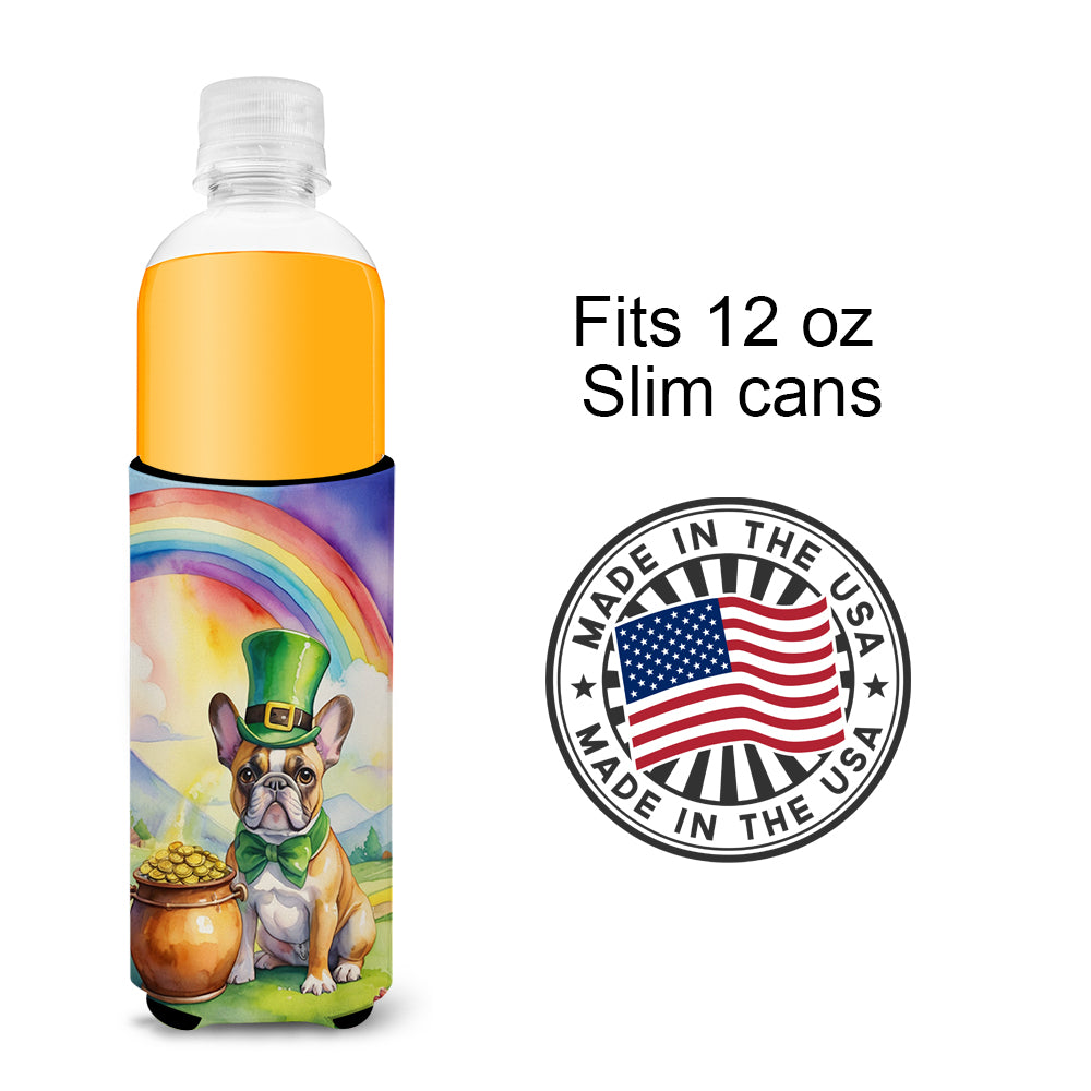French Bulldog St Patrick's Day Hugger for Ultra Slim Cans