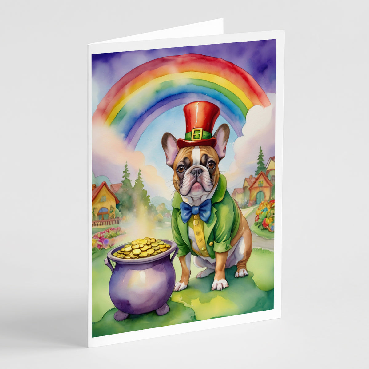 Buy this French Bulldog St Patrick&#39;s Day Greeting Cards Pack of 8