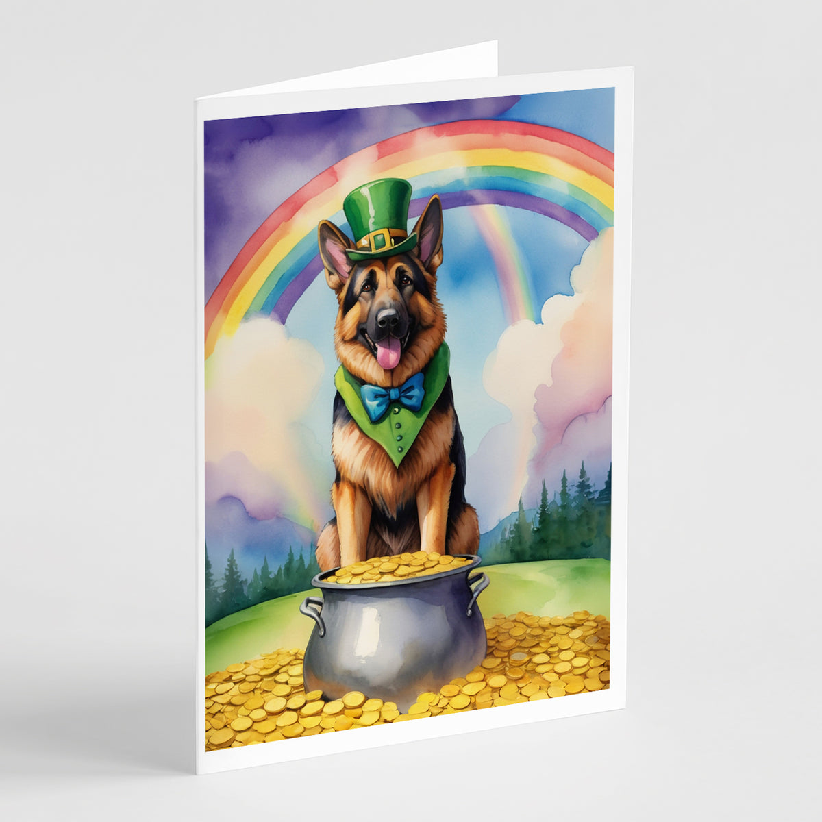Buy this German Shepherd St Patrick&#39;s Day Greeting Cards Pack of 8
