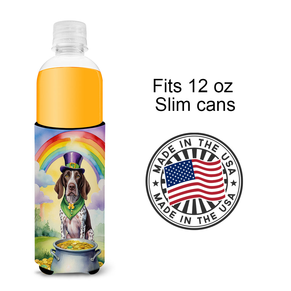German Shorthaired Pointer St Patrick's Day Hugger for Ultra Slim Cans