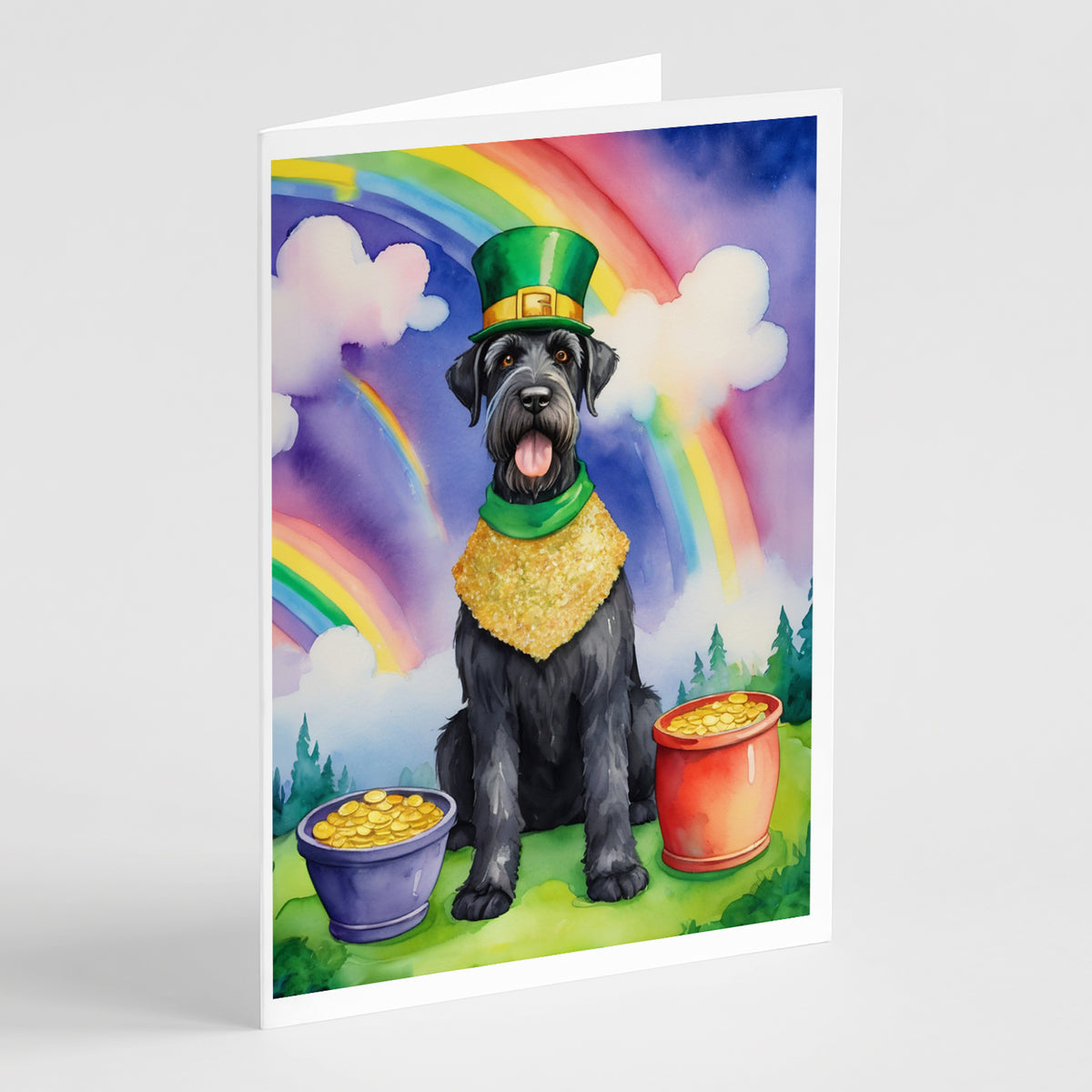 Buy this Giant Schnauzer St Patrick&#39;s Day Greeting Cards Pack of 8