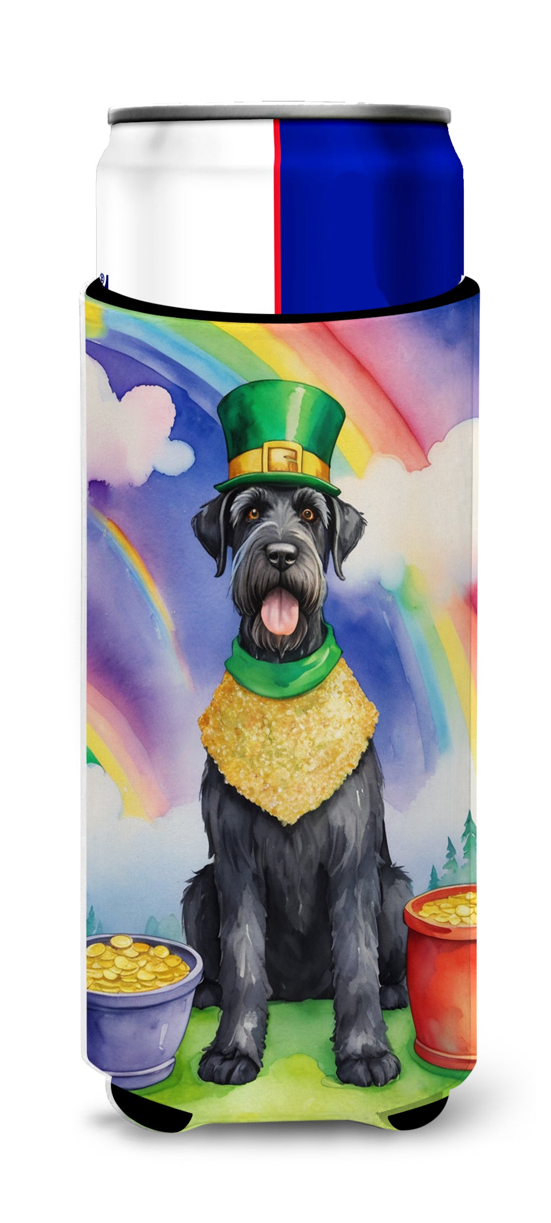Buy this Giant Schnauzer St Patrick&#39;s Day Hugger for Ultra Slim Cans