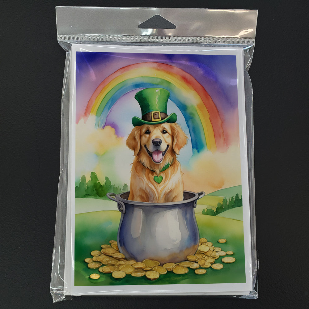 Golden Retriever St Patrick's Day Greeting Cards Pack of 8