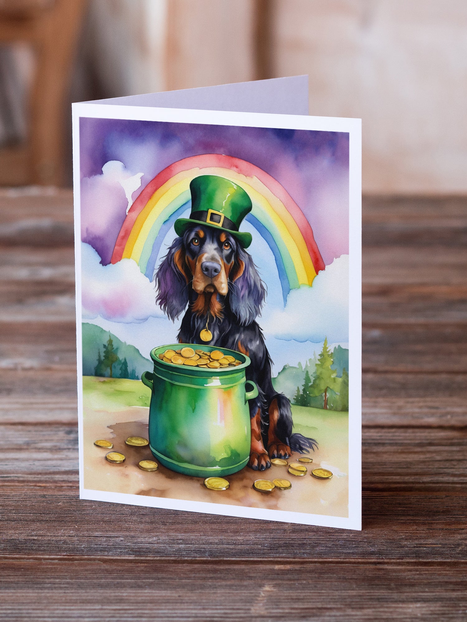 Gordon Setter St Patrick's Day Greeting Cards Pack of 8