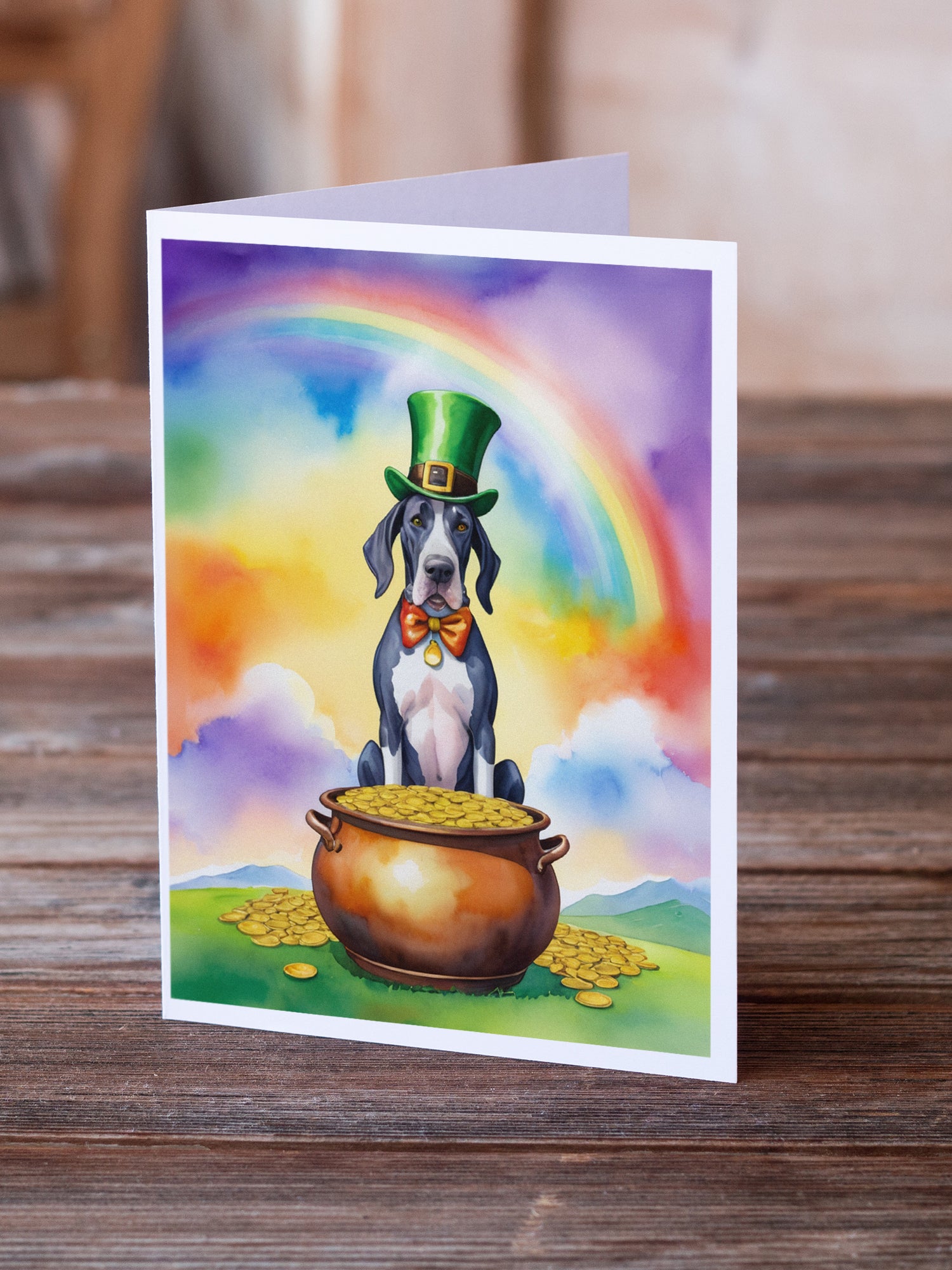Great Dane St Patrick's Day Greeting Cards Pack of 8