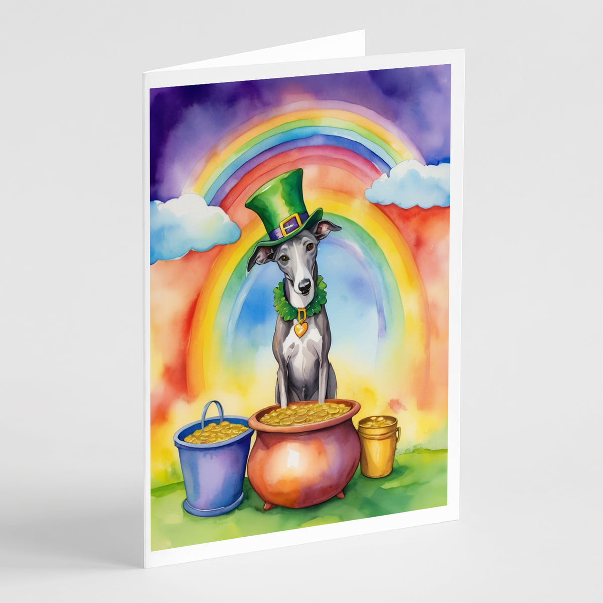 Buy this Greyhound St Patrick&#39;s Day Greeting Cards Pack of 8