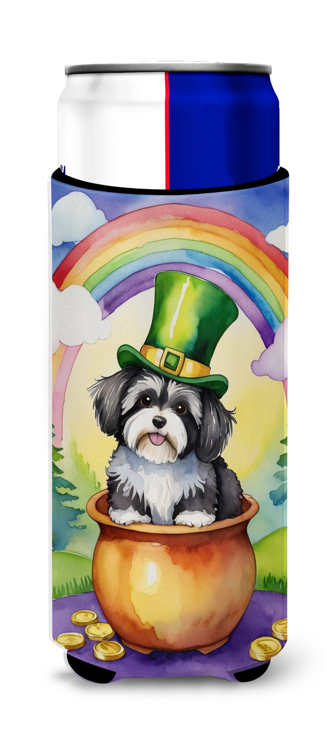 Buy this Havanese St Patrick&#39;s Day Hugger for Ultra Slim Cans