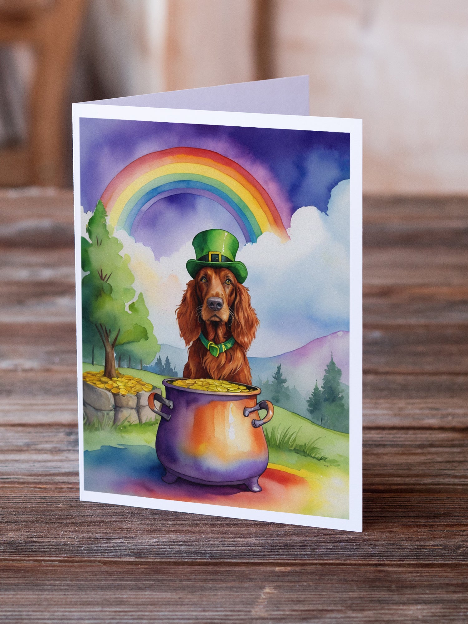 Buy this Irish Setter St Patrick's Day Greeting Cards Pack of 8