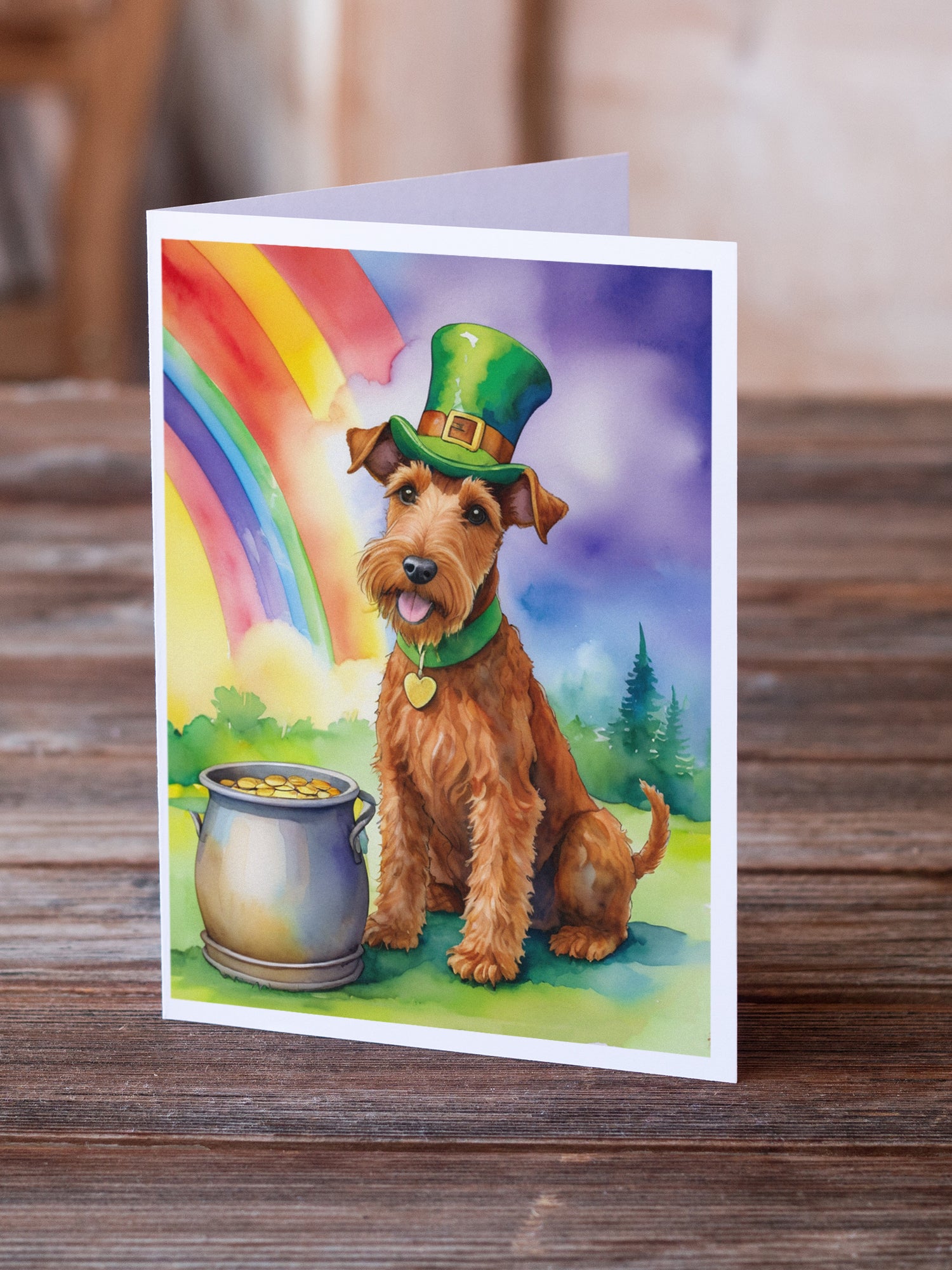 Irish Terrier St Patrick's Day Greeting Cards Pack of 8