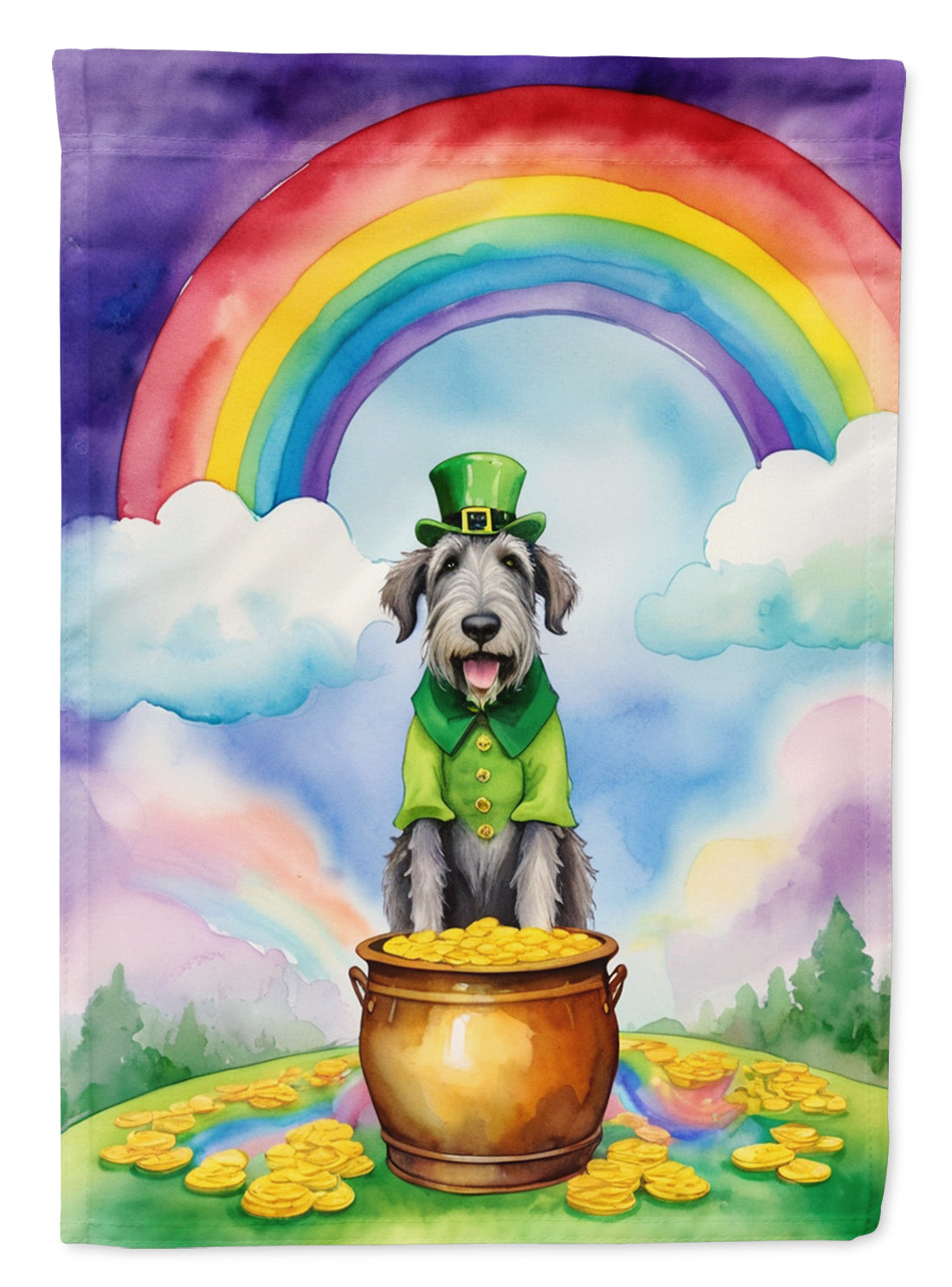Buy this Irish Wolfhound St Patrick&#39;s Day House Flag