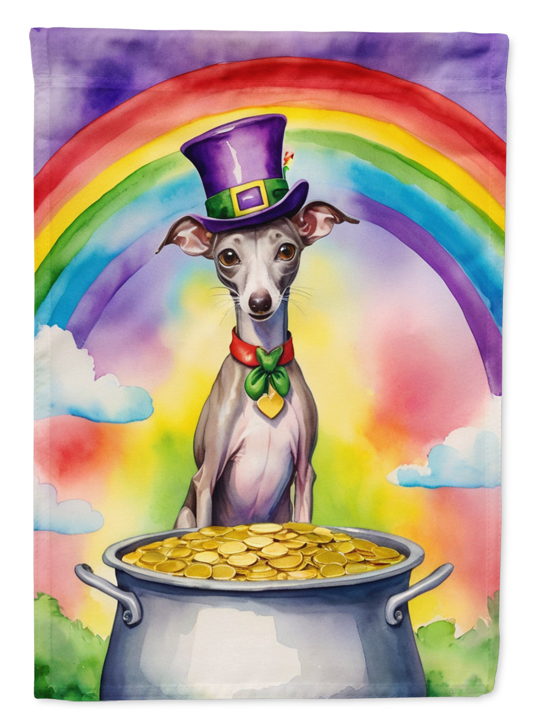Buy this Italian Greyhound St Patrick&#39;s Day House Flag