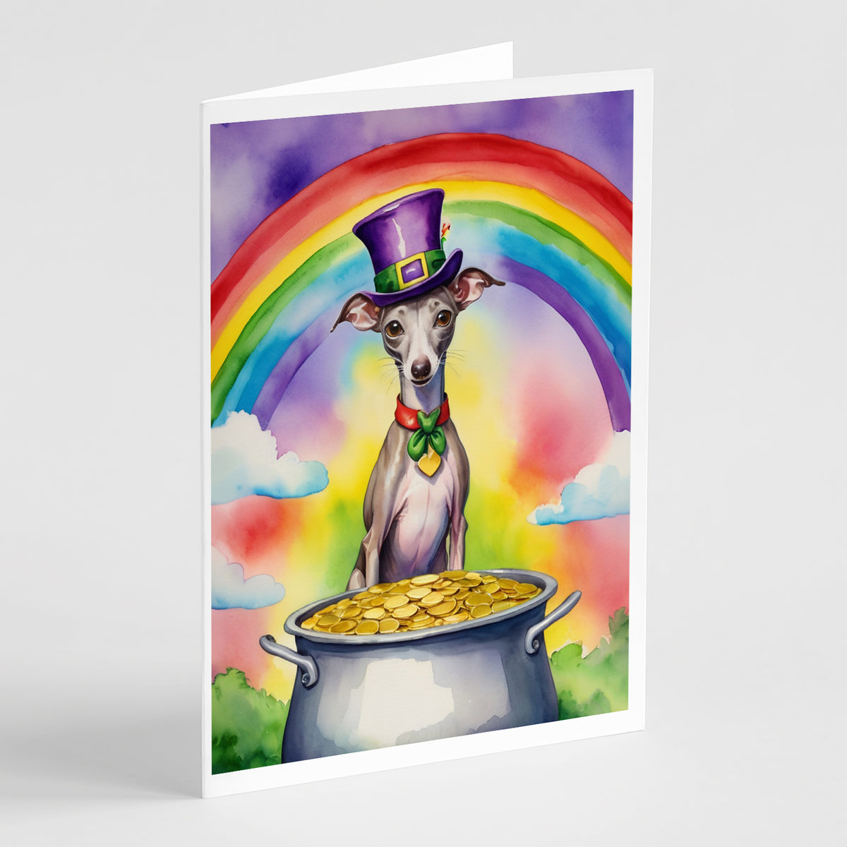 Buy this Italian Greyhound St Patrick&#39;s Day Greeting Cards Pack of 8