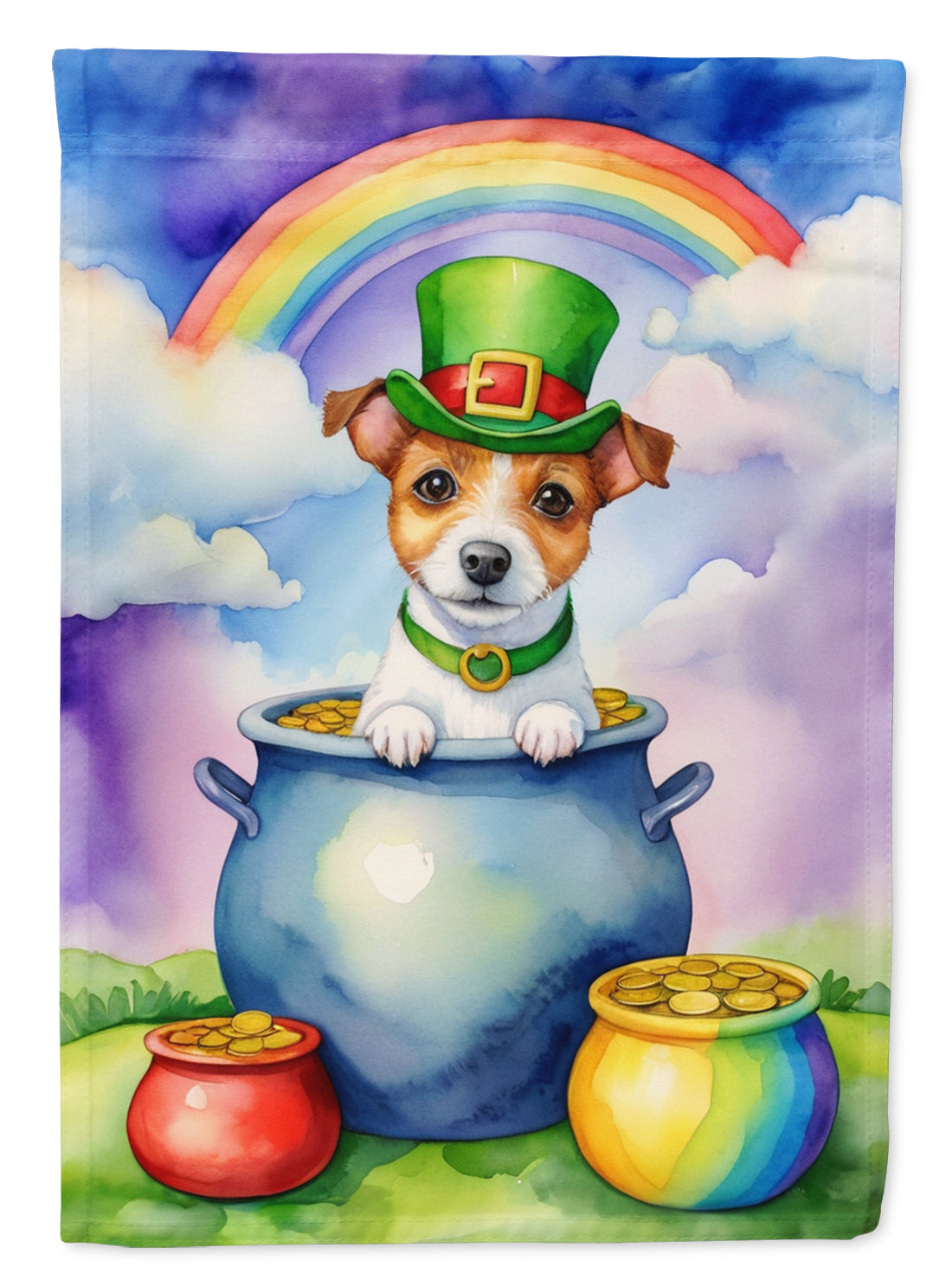 Buy this Jack Russell Terrier St Patrick&#39;s Day House Flag