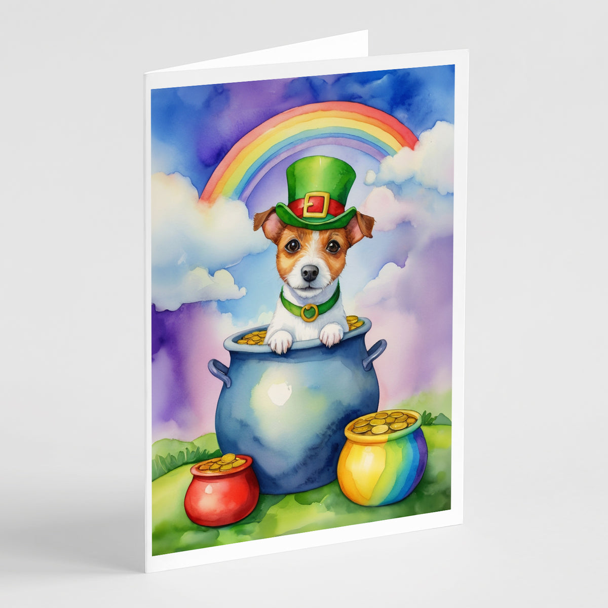 Buy this Jack Russell Terrier St Patrick&#39;s Day Greeting Cards Pack of 8