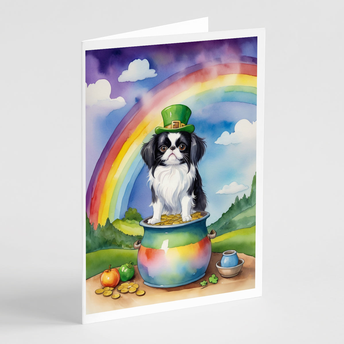 Buy this Japanese Chin St Patrick&#39;s Day Greeting Cards Pack of 8