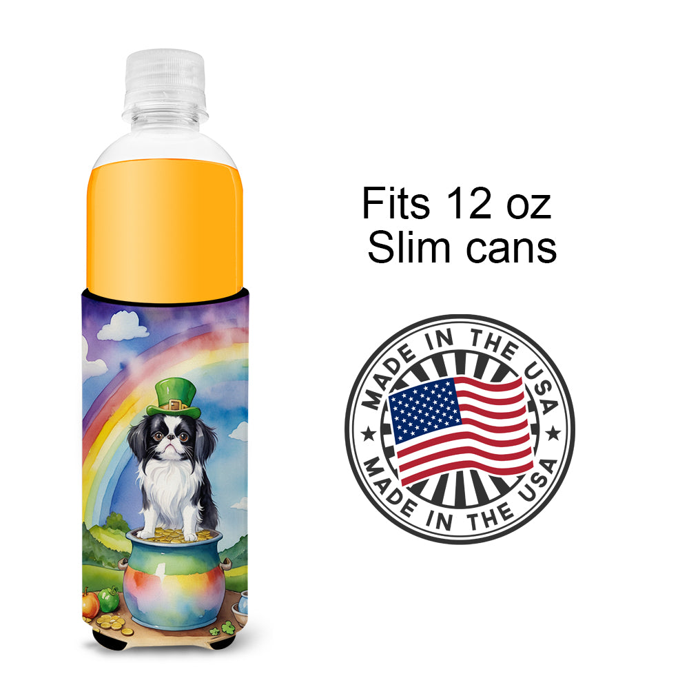 Japanese Chin St Patrick's Day Hugger for Ultra Slim Cans